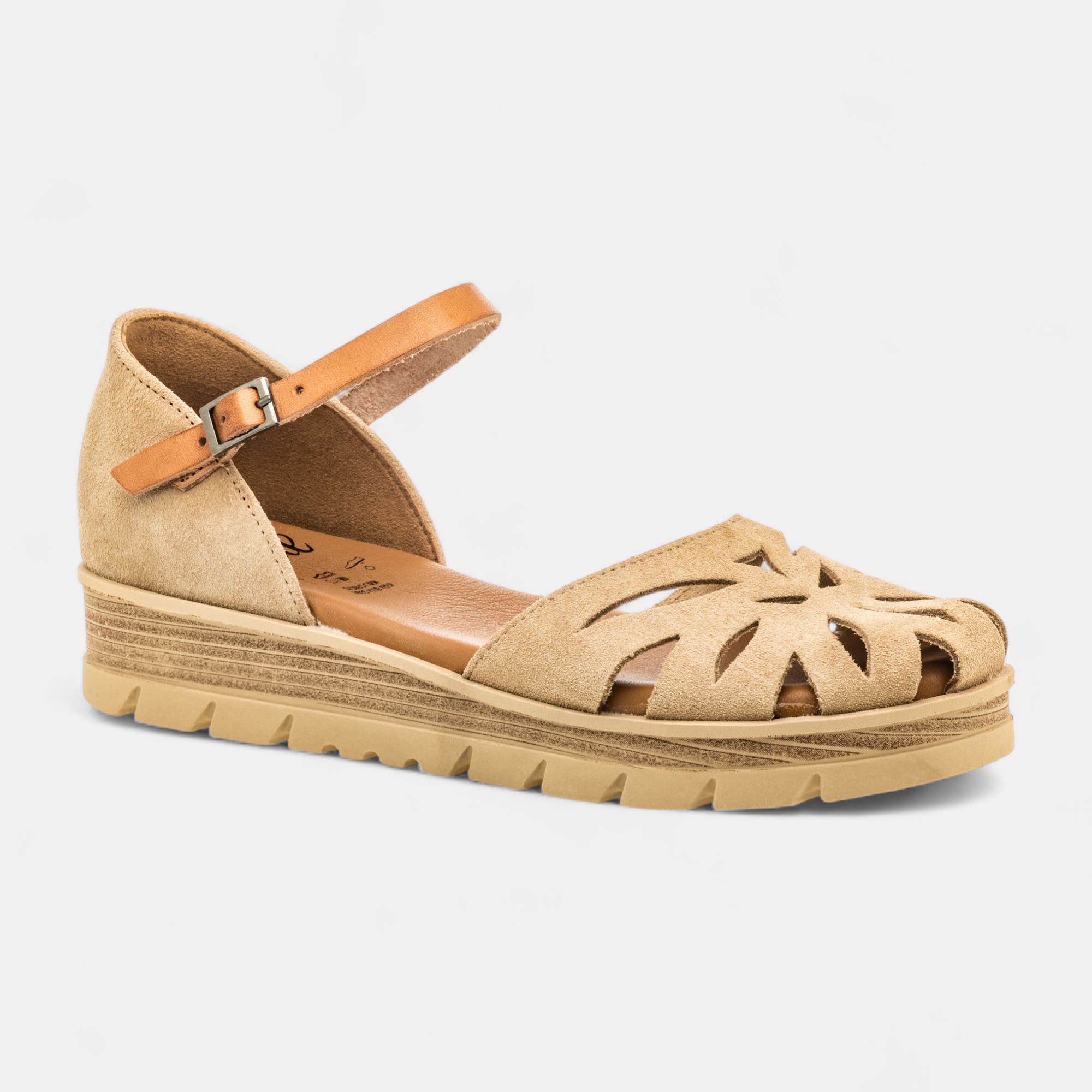 Sandales Femme en cuir beige