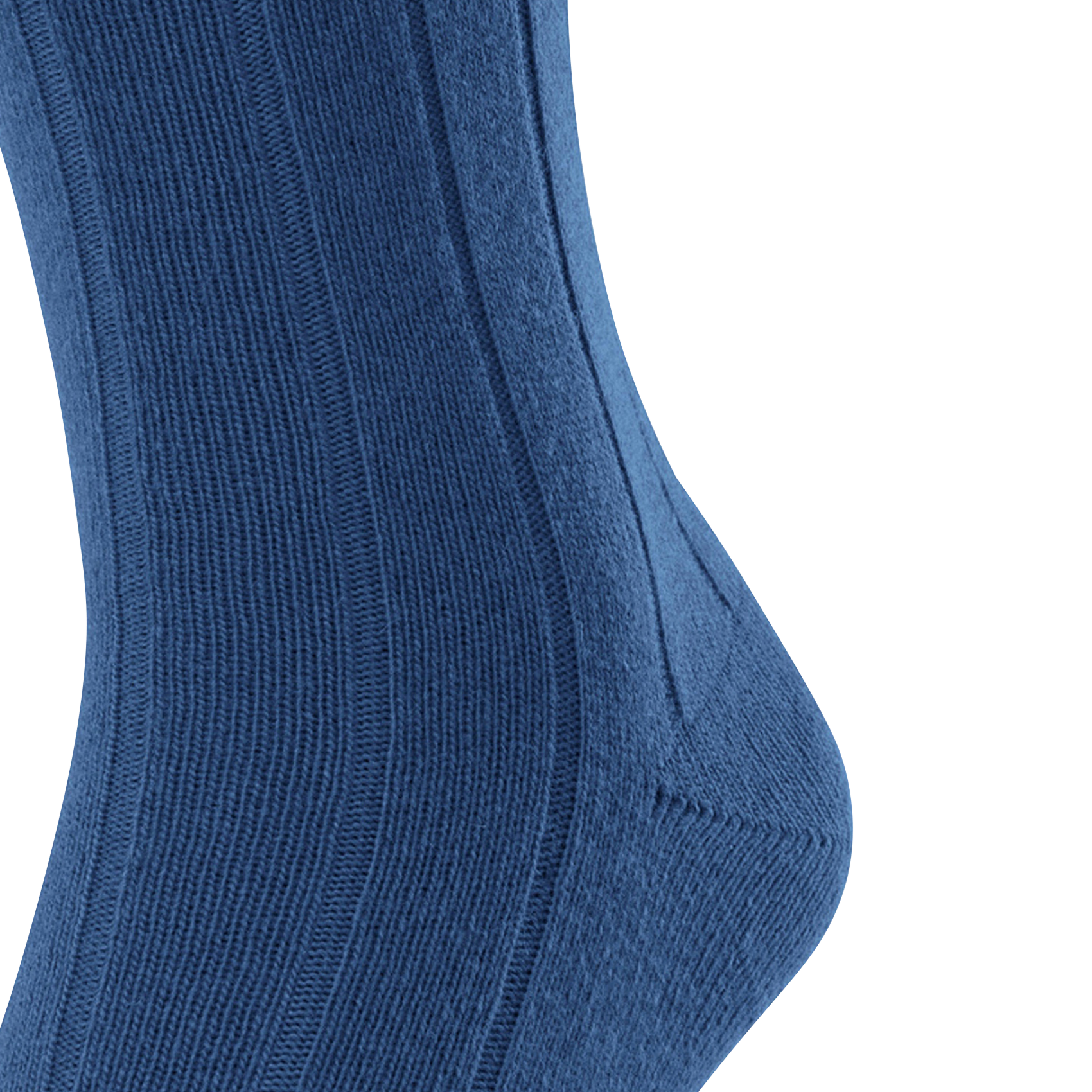 LHASA RIB - Chaussettes côtelées en laine et cachemire | Bleu