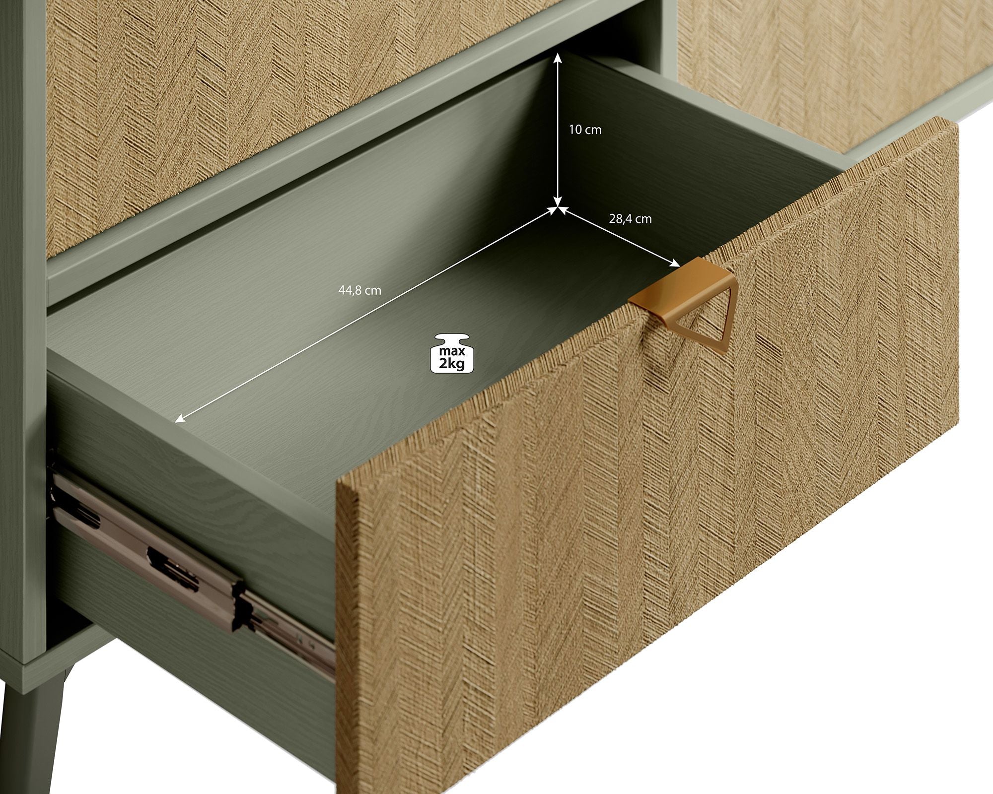 Essence - Dressoir - Groen/licht eiken - 158x38x81 cm