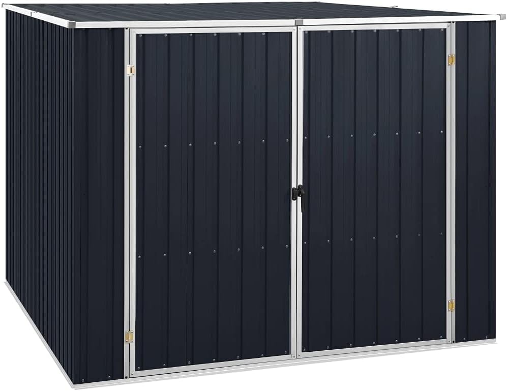 INLIFE Gerätehaus Anthrazit 195x198x159 cm Verzinkter Stahl