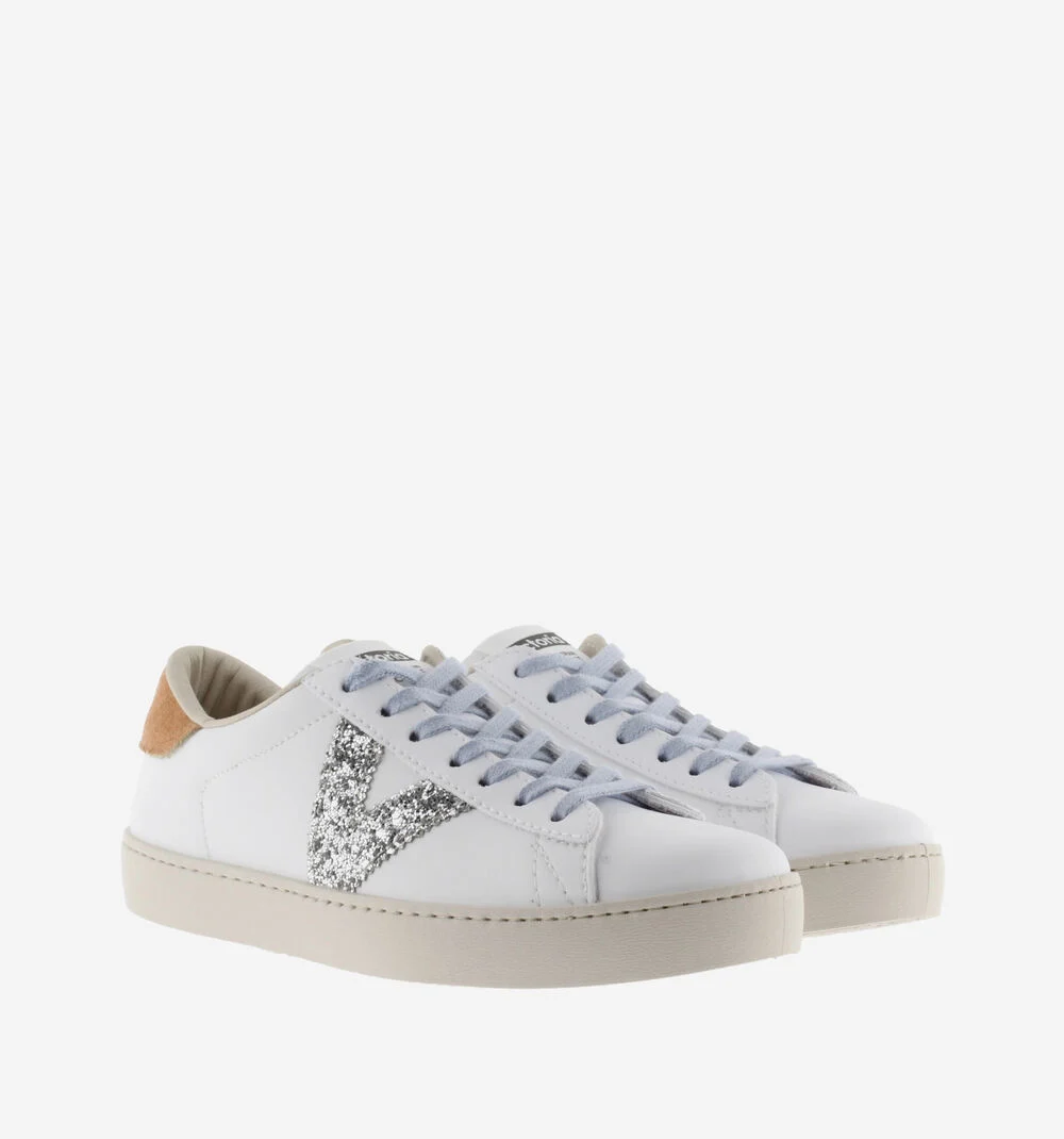 BERLÍN EFFET CUIR & GLITTER Baskets cuir et glitter pour femme TEJA