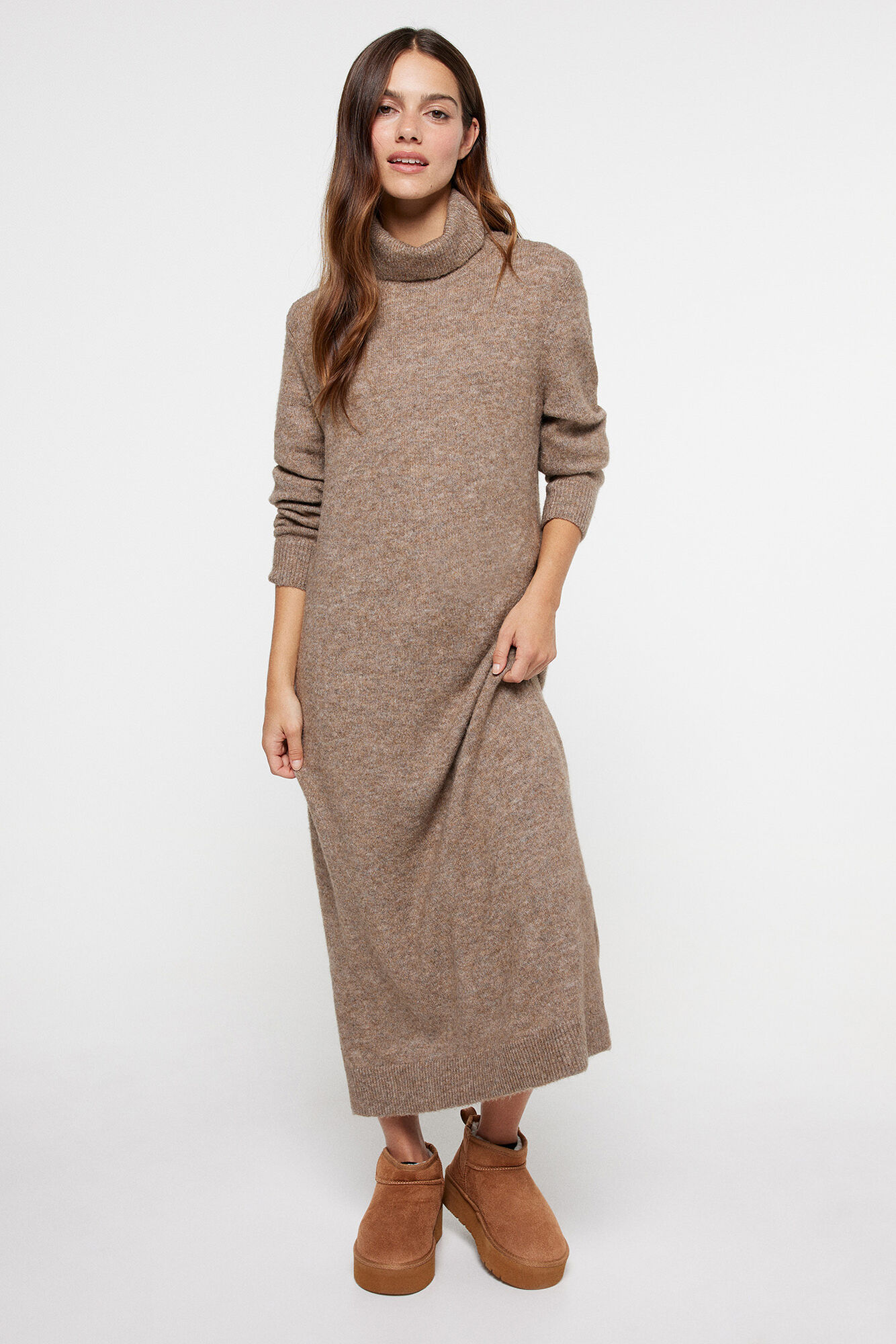 Vestido midi básico de malha
