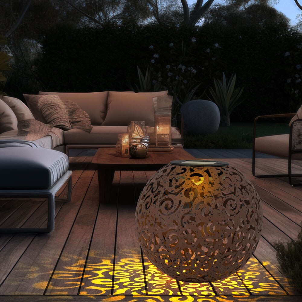 LED Solarleuchte, Dekorgeflecht-Kugel, Höhe 54 cm