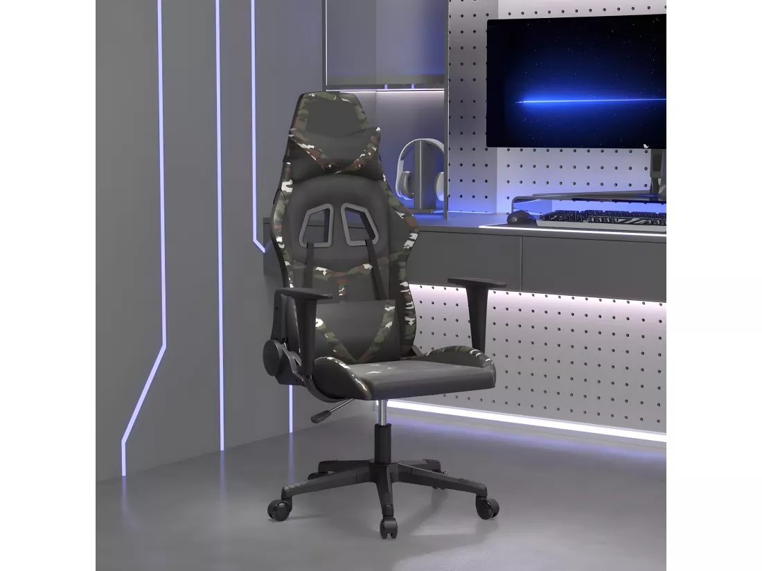 Chaise de jeu de massage Noir et camouflage Similicuir
