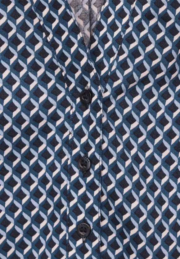 Viskose Printbluse - light spring blue