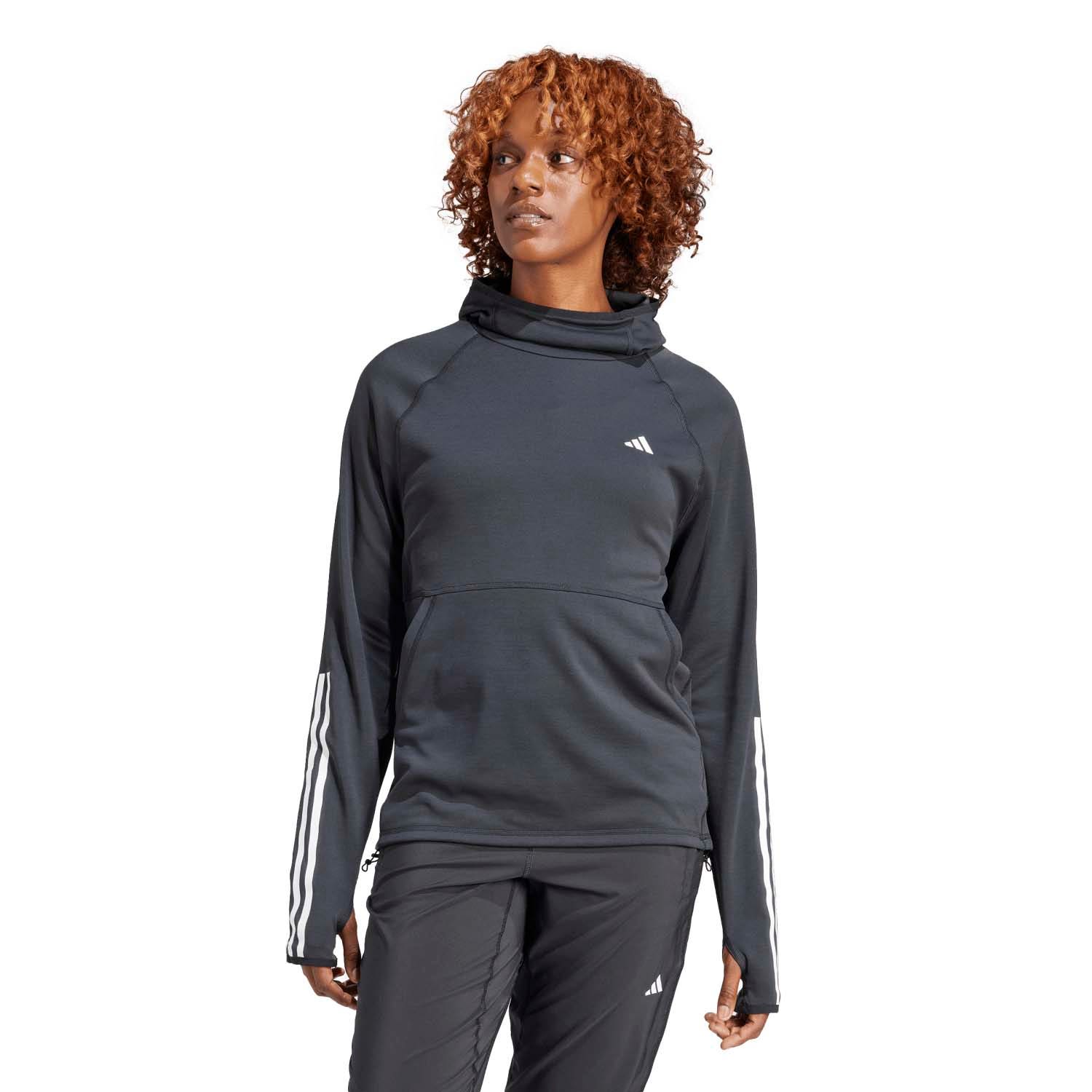 adidas  Own the Run 3 Stripes Hoodie