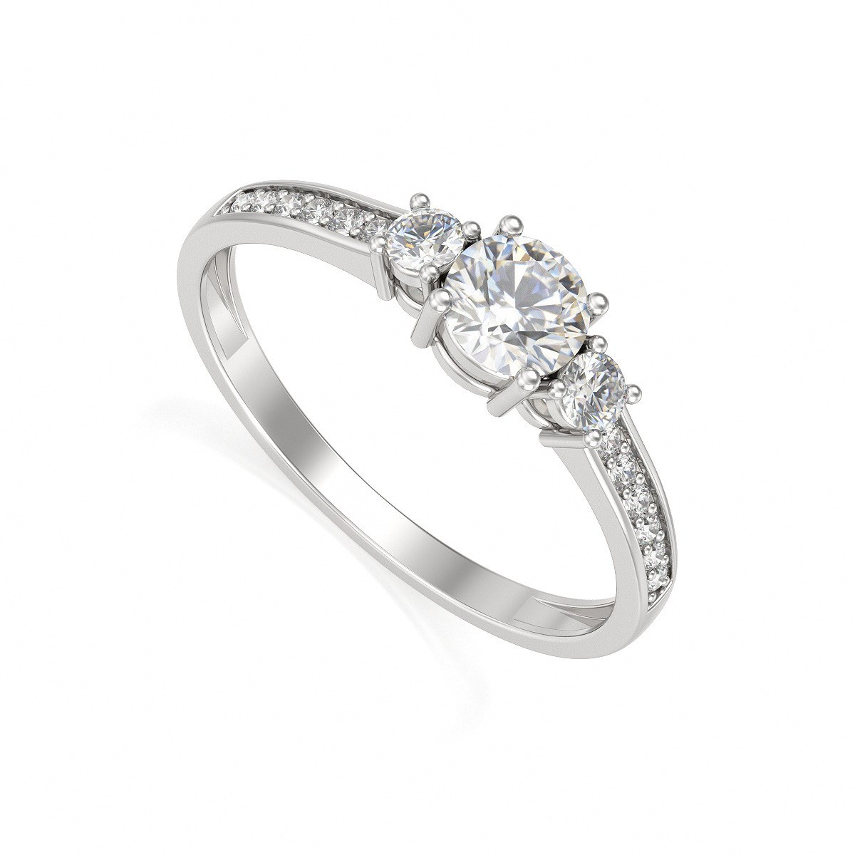 Bague ADEN Or 750 Blanc Diamants 1.65grs