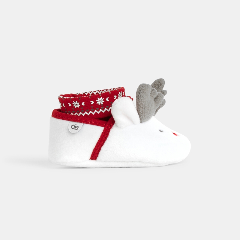 Chaussons chaussettes Noël blanches naissance