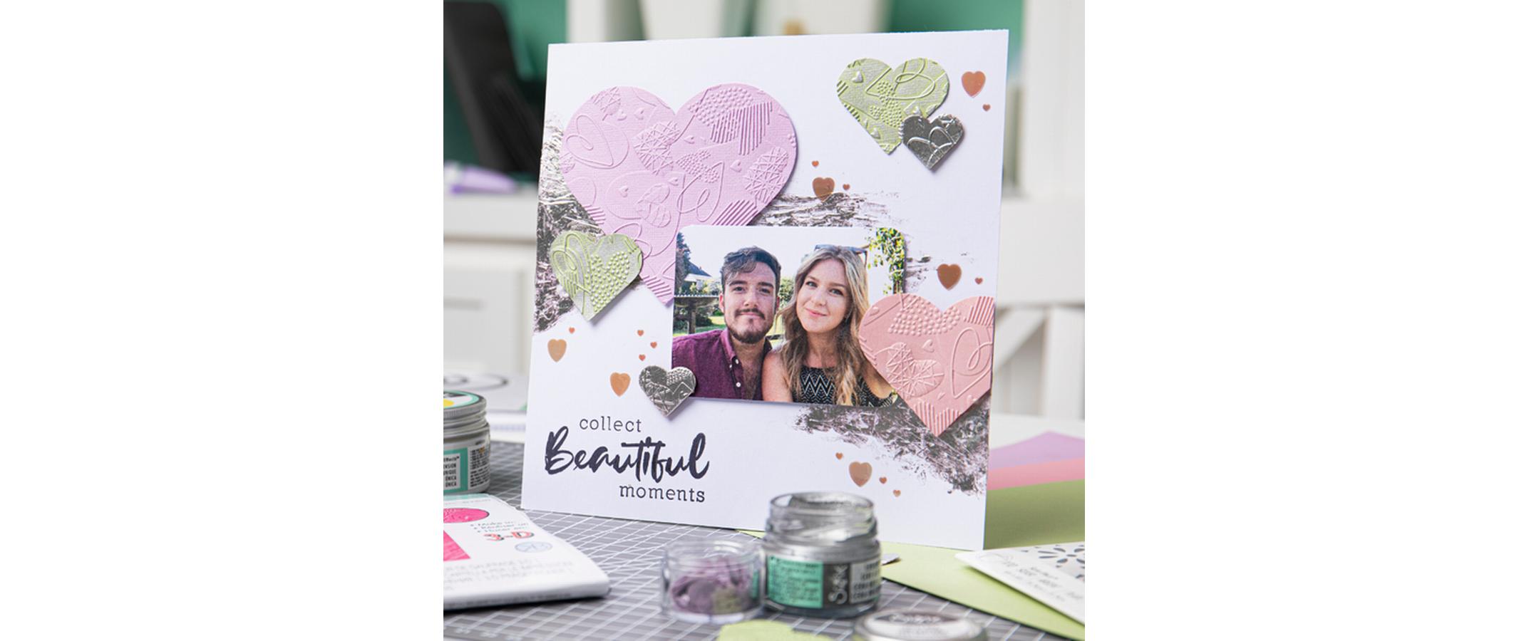 Prägeschablone Sizzix 3-D Mark Making HeartsTextured Impressions Prägeordner – Hearts