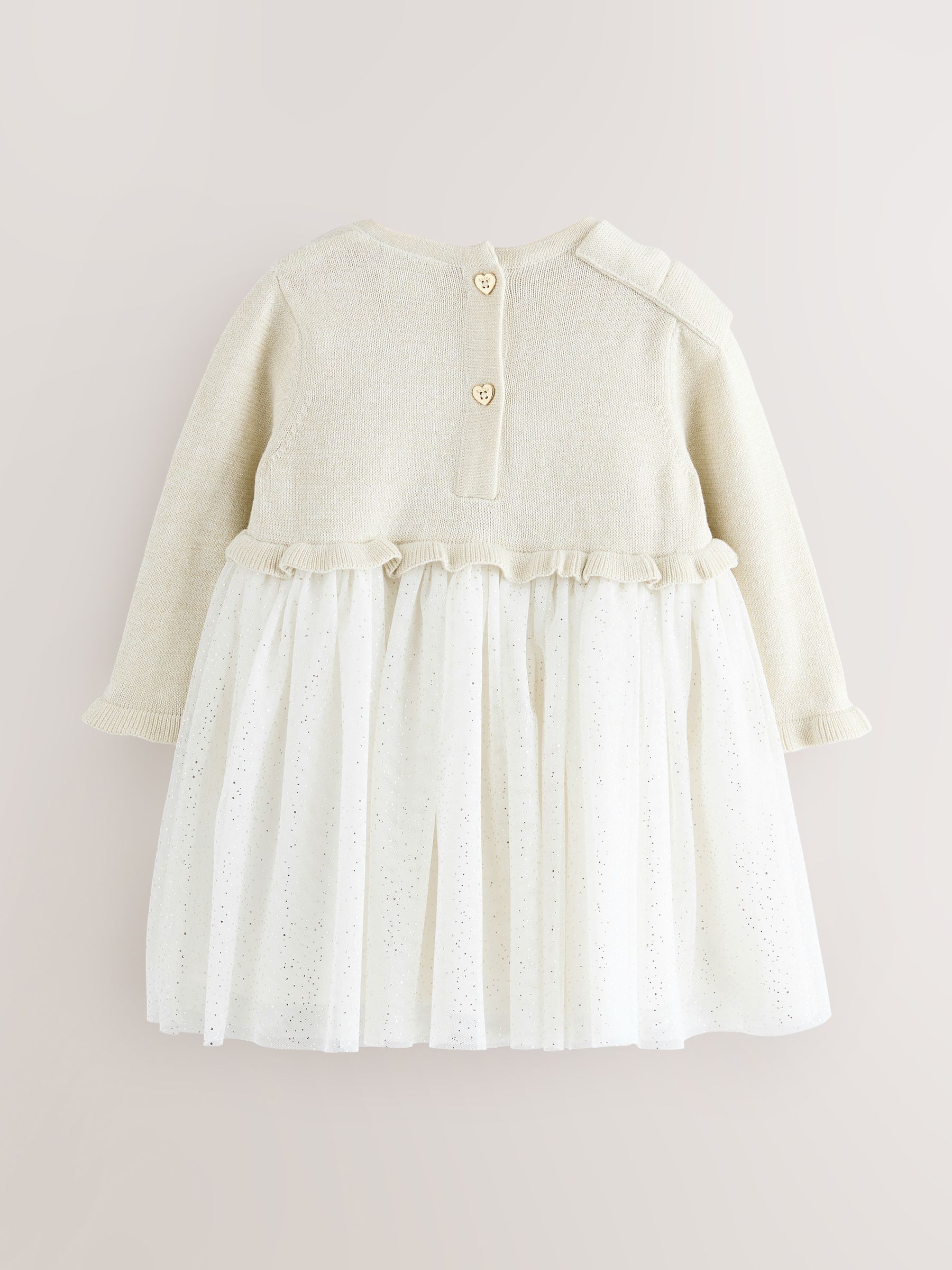 Crème - Baker by Ted Baker gebreide mockable mesh jurk met glitter