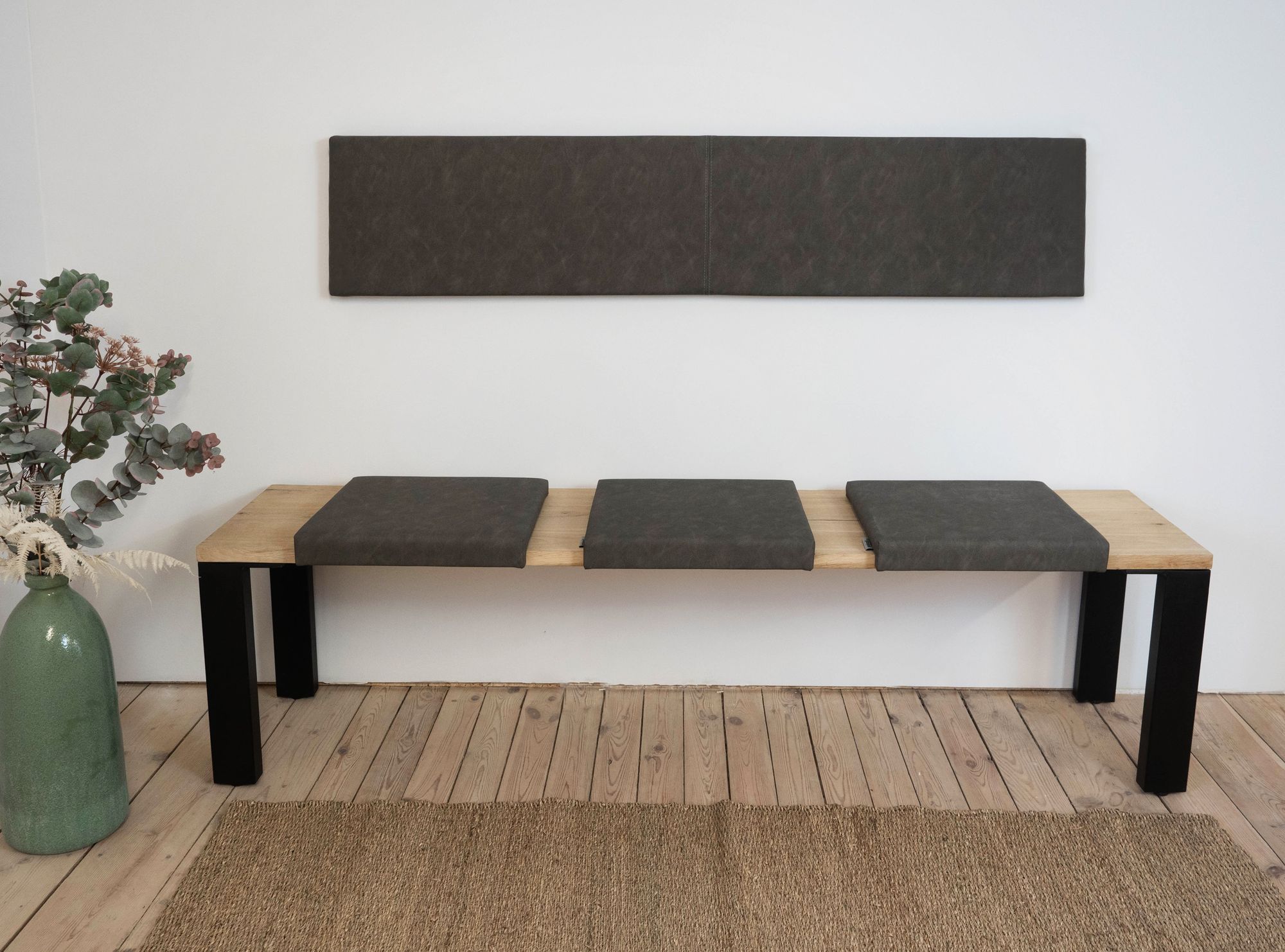 Lycce XXL Wandkissen Wandpolster inkl. Montage-Set, Kunstlederbezug