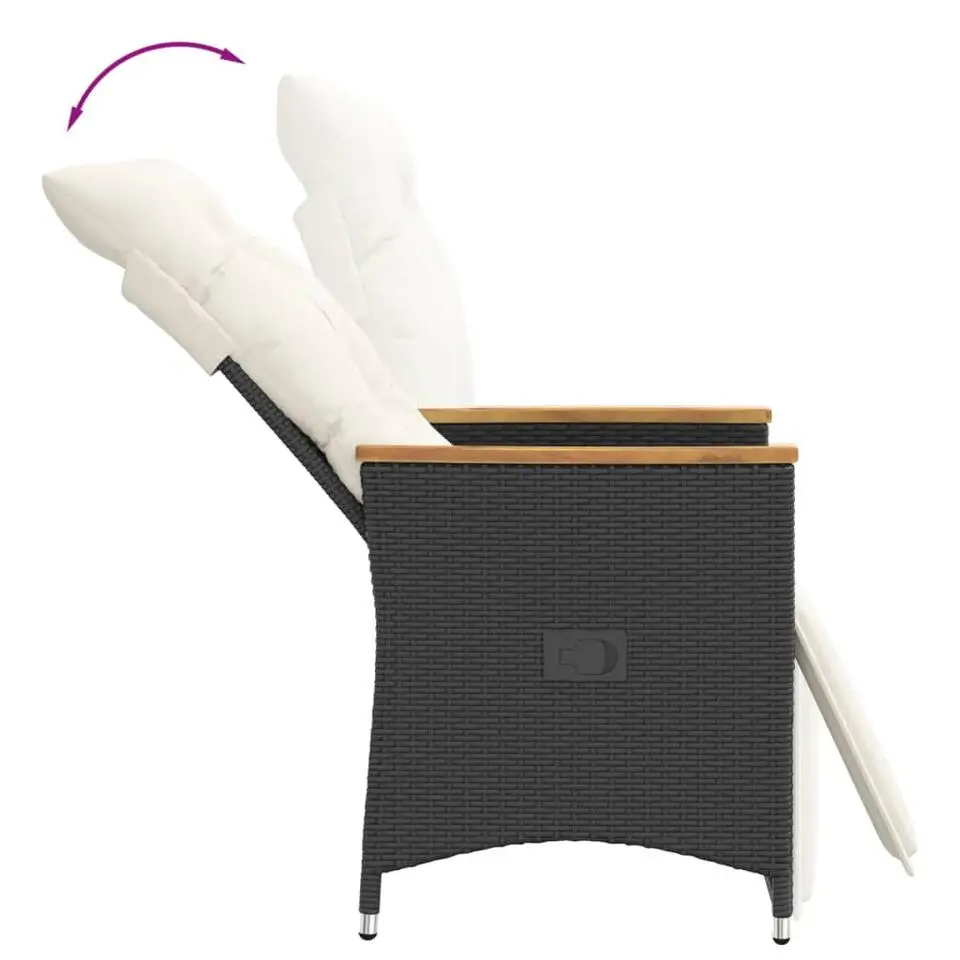 vidaXL - Tuinstoel - Zwart - Poly rattan