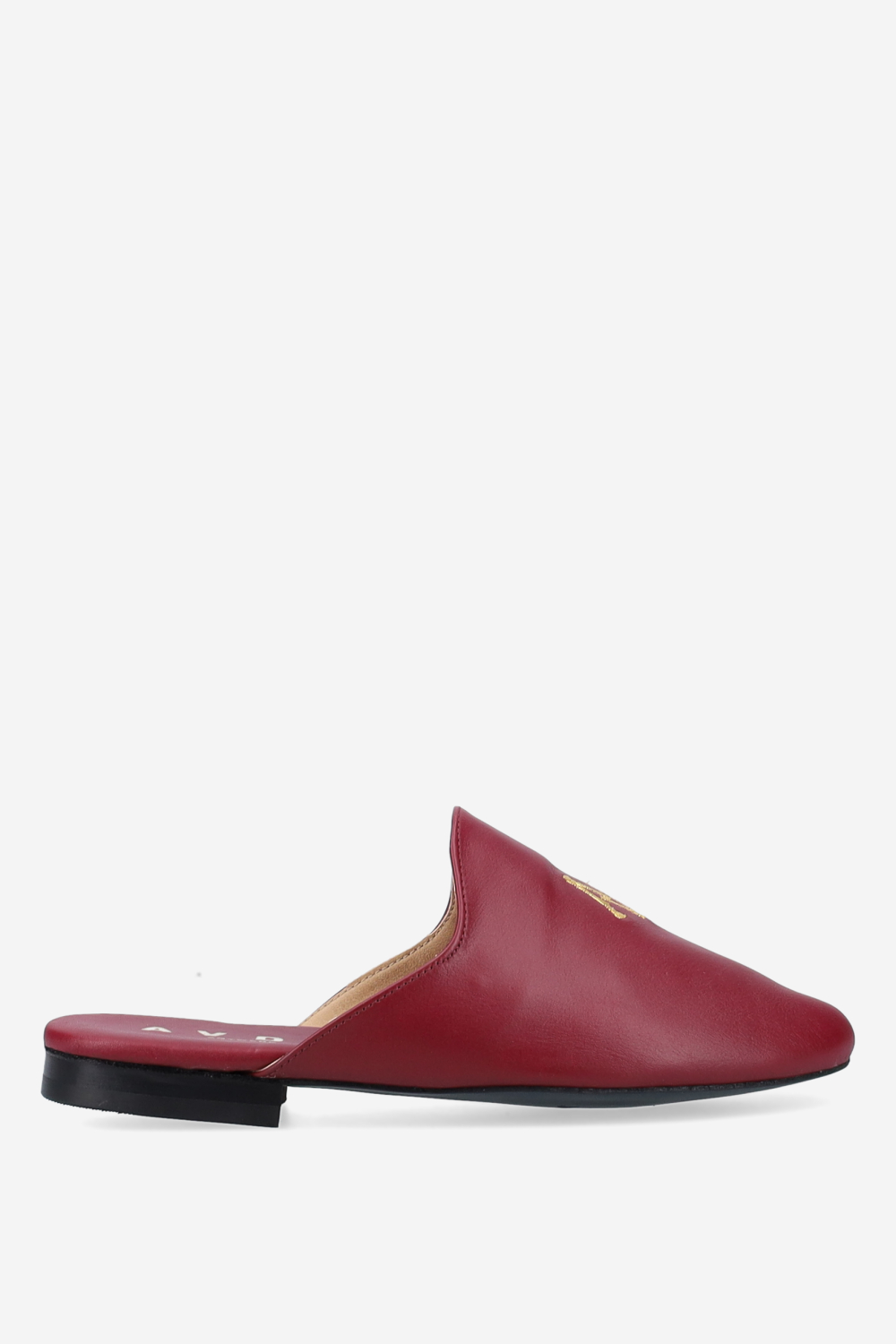 AV logo embroidered leather mules