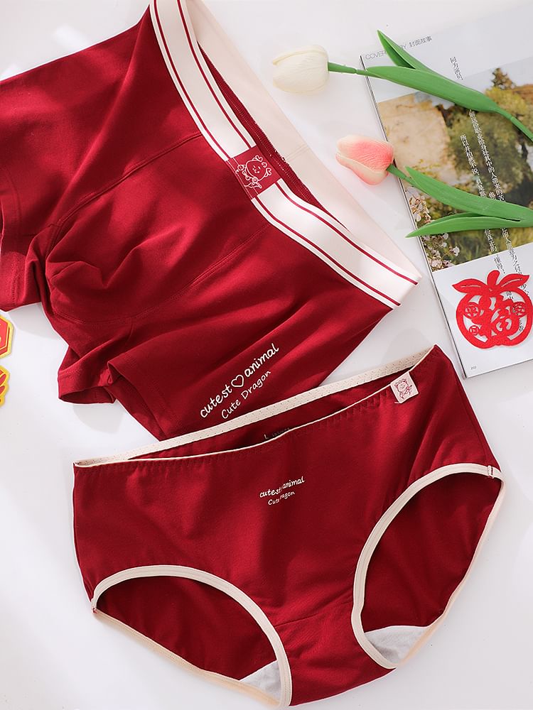 Pancherry - Matching set voor koppels: panty met contrasterende print + boxershort
