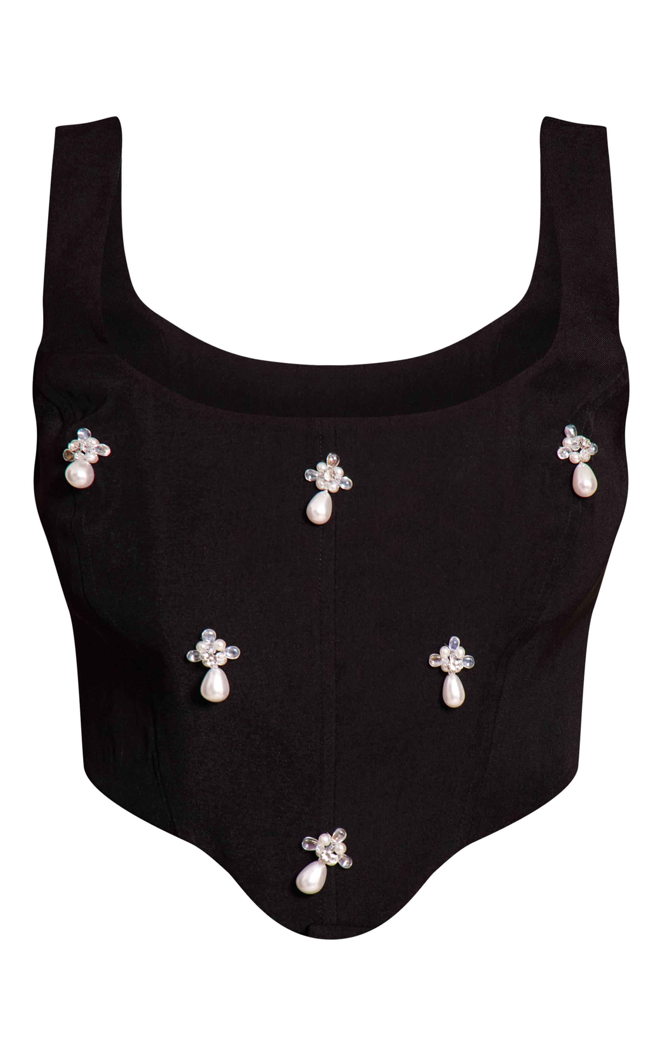 Noir Top Corset Embelli Shape