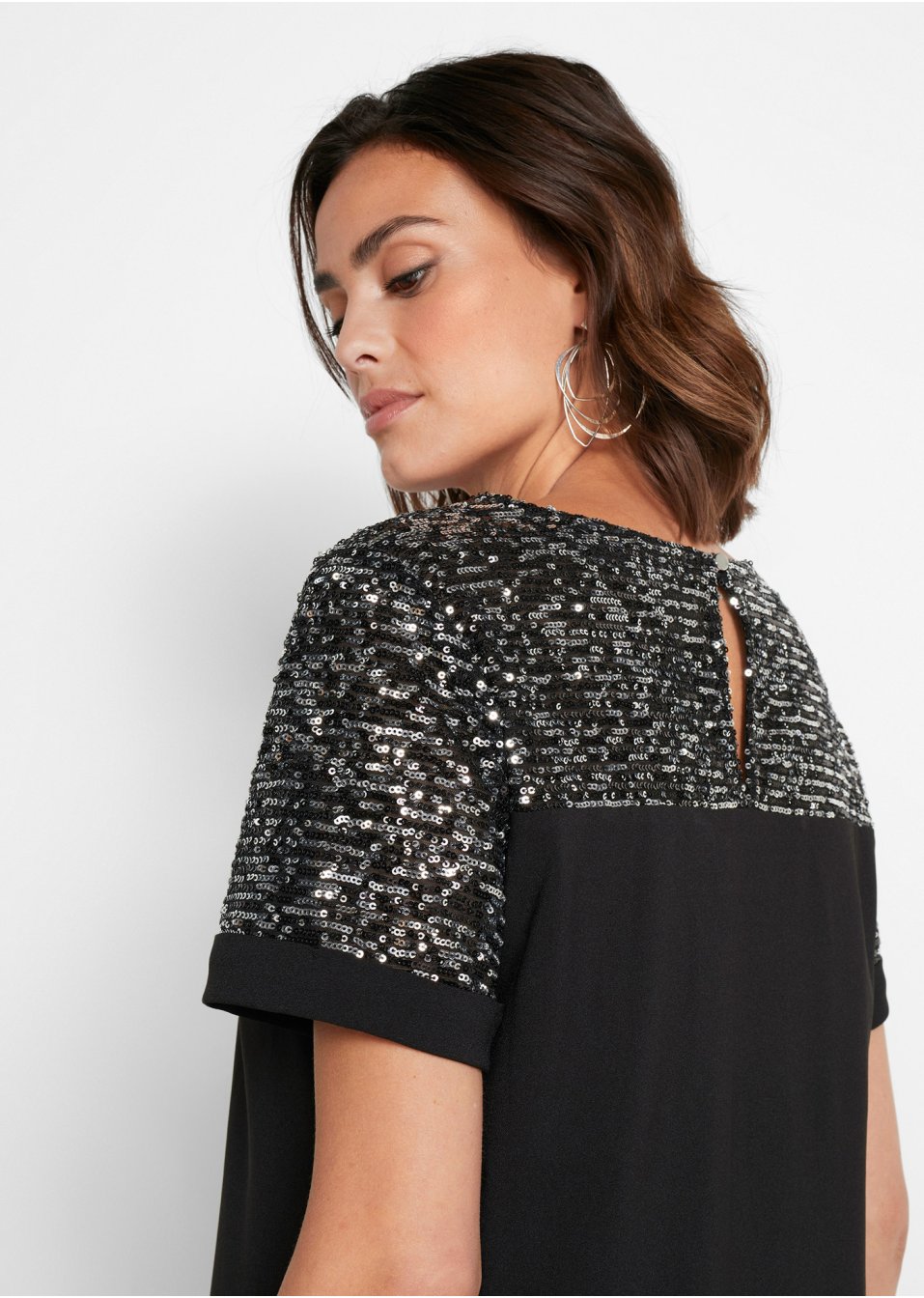 Robe à empiècement en paillettes