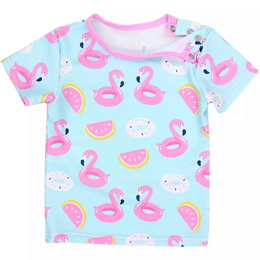 Aquarti Baby Mädchen Zweiteiler Badeanzug Bade-Set Bade T-Shirt Badehose hellrosa