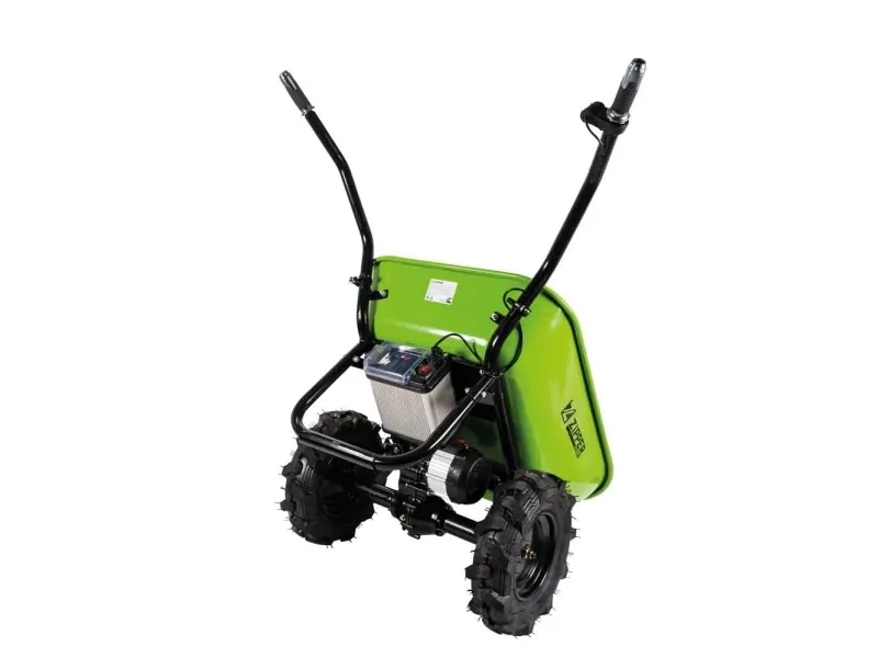 Zipper ZI-EWB260, Electric garden cart, 2 hjul, Oppustelige hjul, Sort, Grøn, 100 L, 260 kg