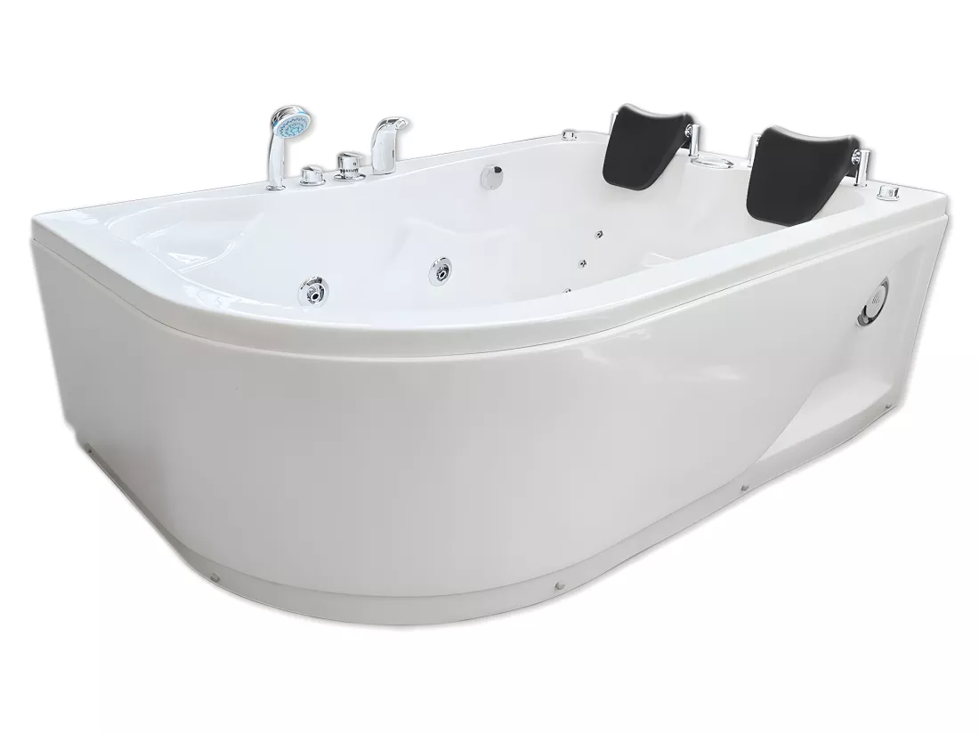 Baignoire Balnèo blanc 170 X 115 cm pour 2 personnes 15 jets– Dahlia