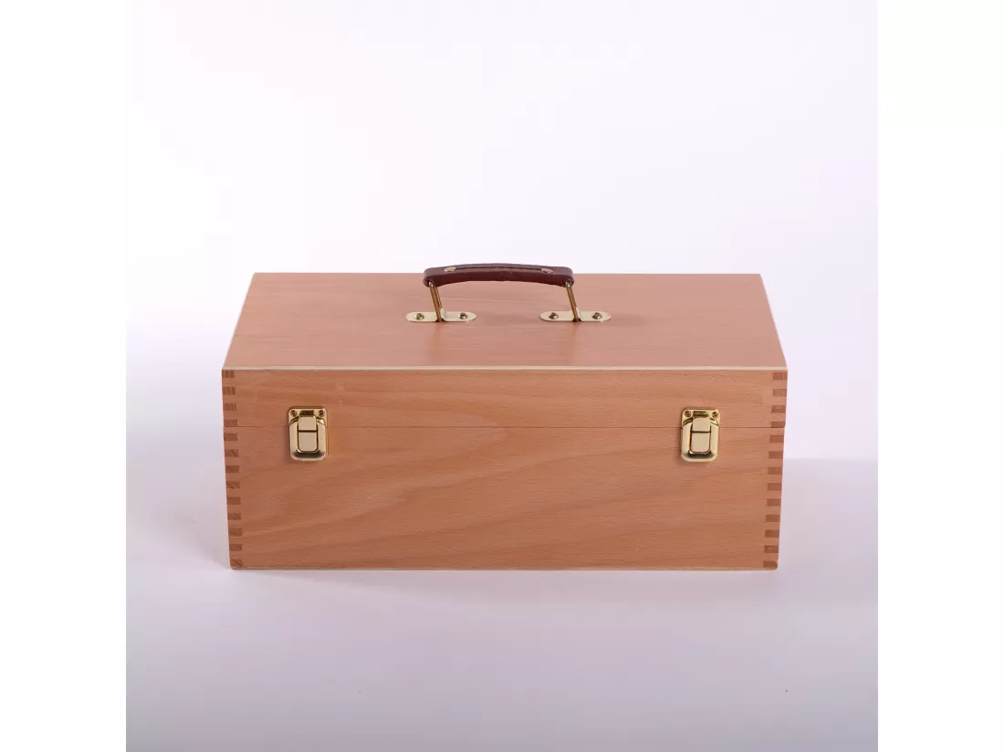 BOÎTE DE RANGEMENT Ustensiles Bois de hêtre, avec couvercle rabattable