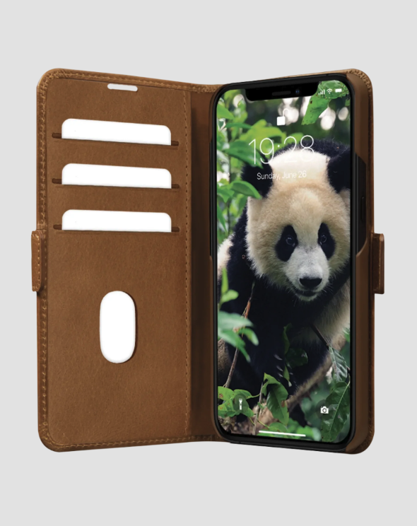 iPhone 14 Pro Echtleder Tasche mit RFID Schutz Copenhagen (CS61GT001578) - Tan
