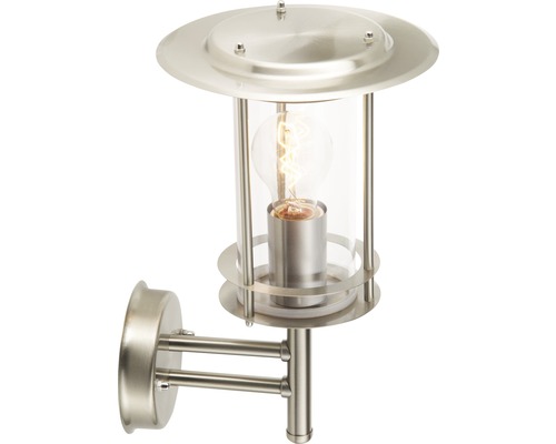 Buitenwandlamp, 1-lichts, HxØ 32x20 cm, roestvrij staal