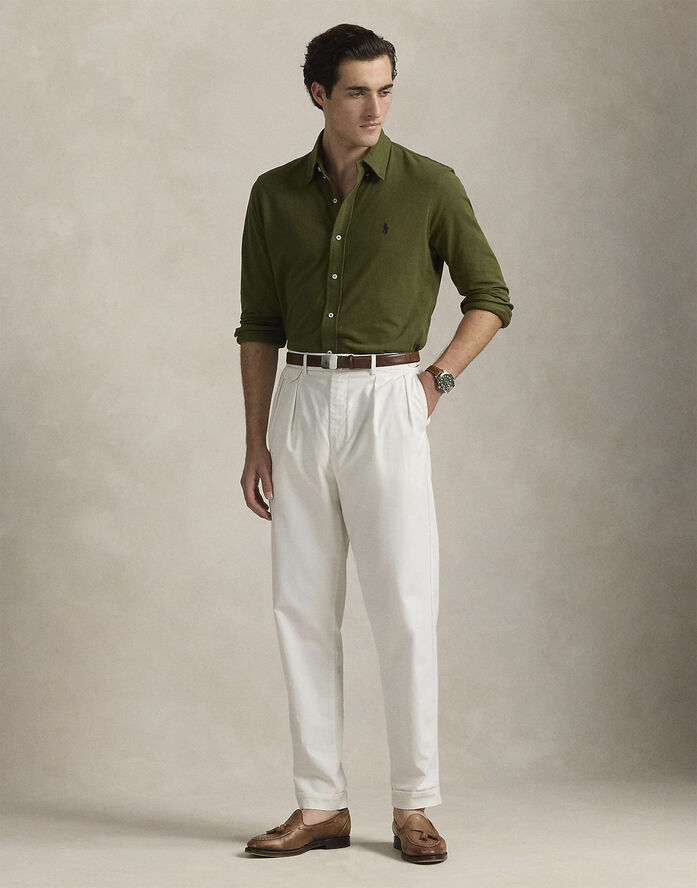Polo Ralph Lauren FEATHERWEIGHT MESH-LSL-KNT New olive/c7927