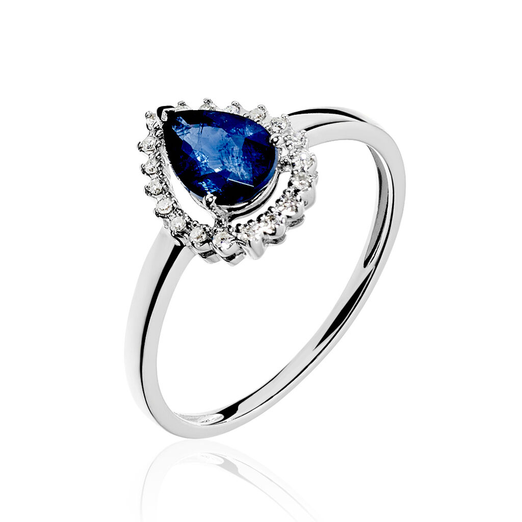 Bague Or Blanc Saphir Et Diamant