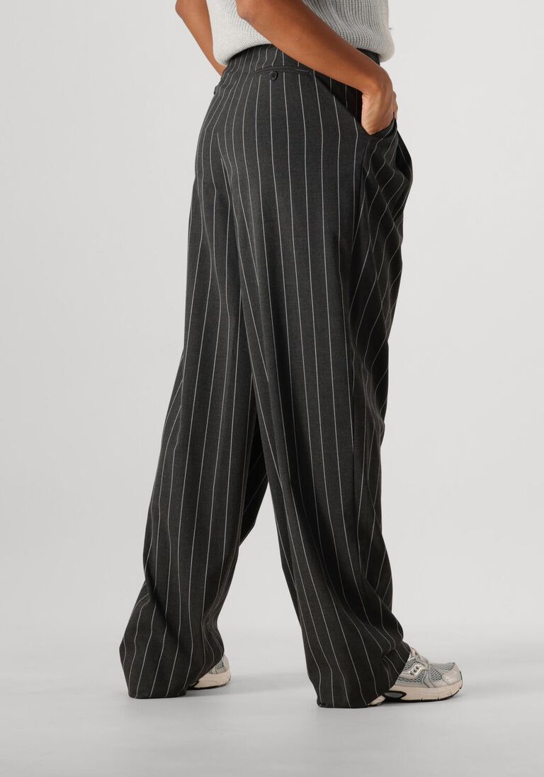 grijze co'couture pantalon prescilla pin pleat long pant