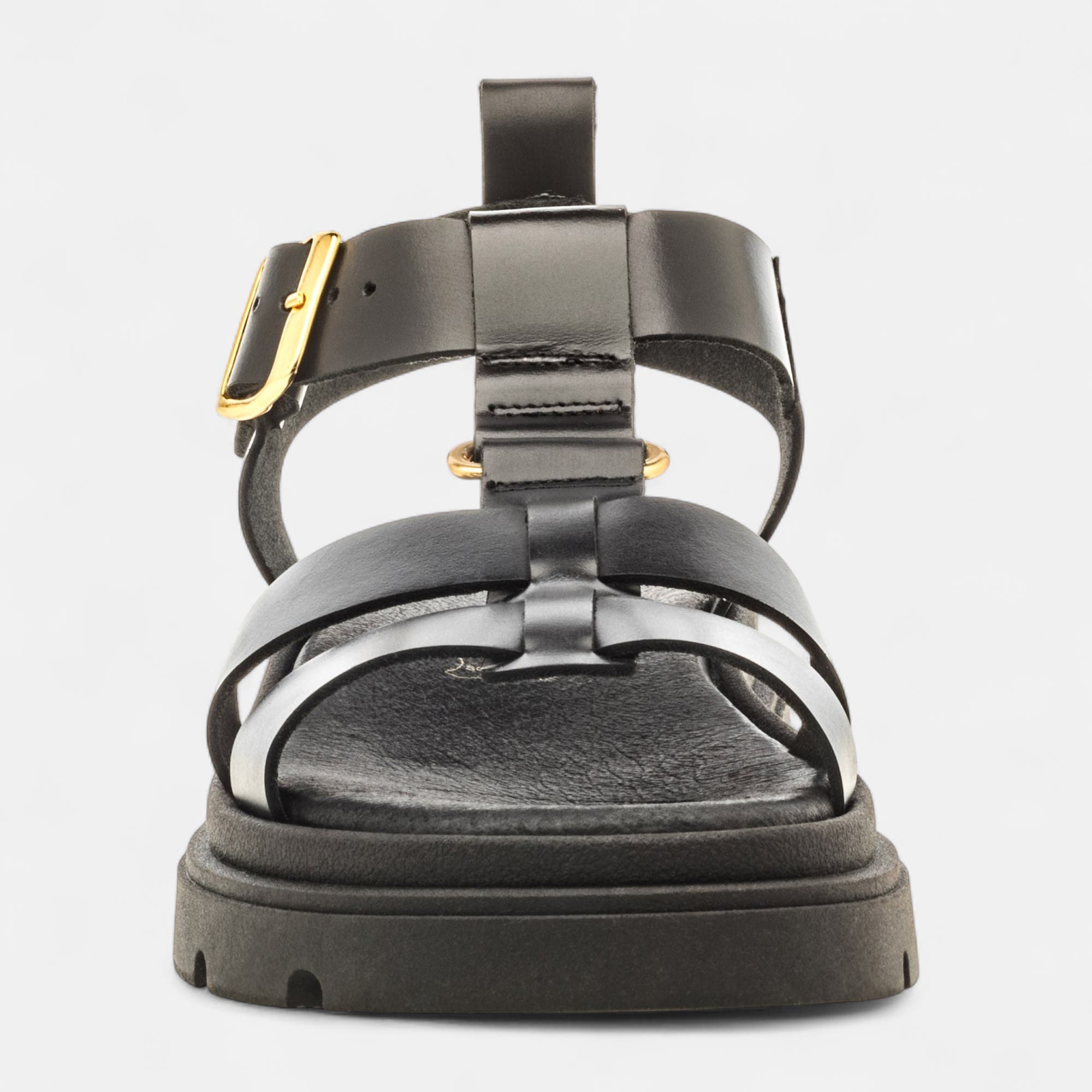 Sandales Femme en cuir noir
