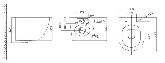 Mueller Rivel rimless verkort toilet met softclose zitting