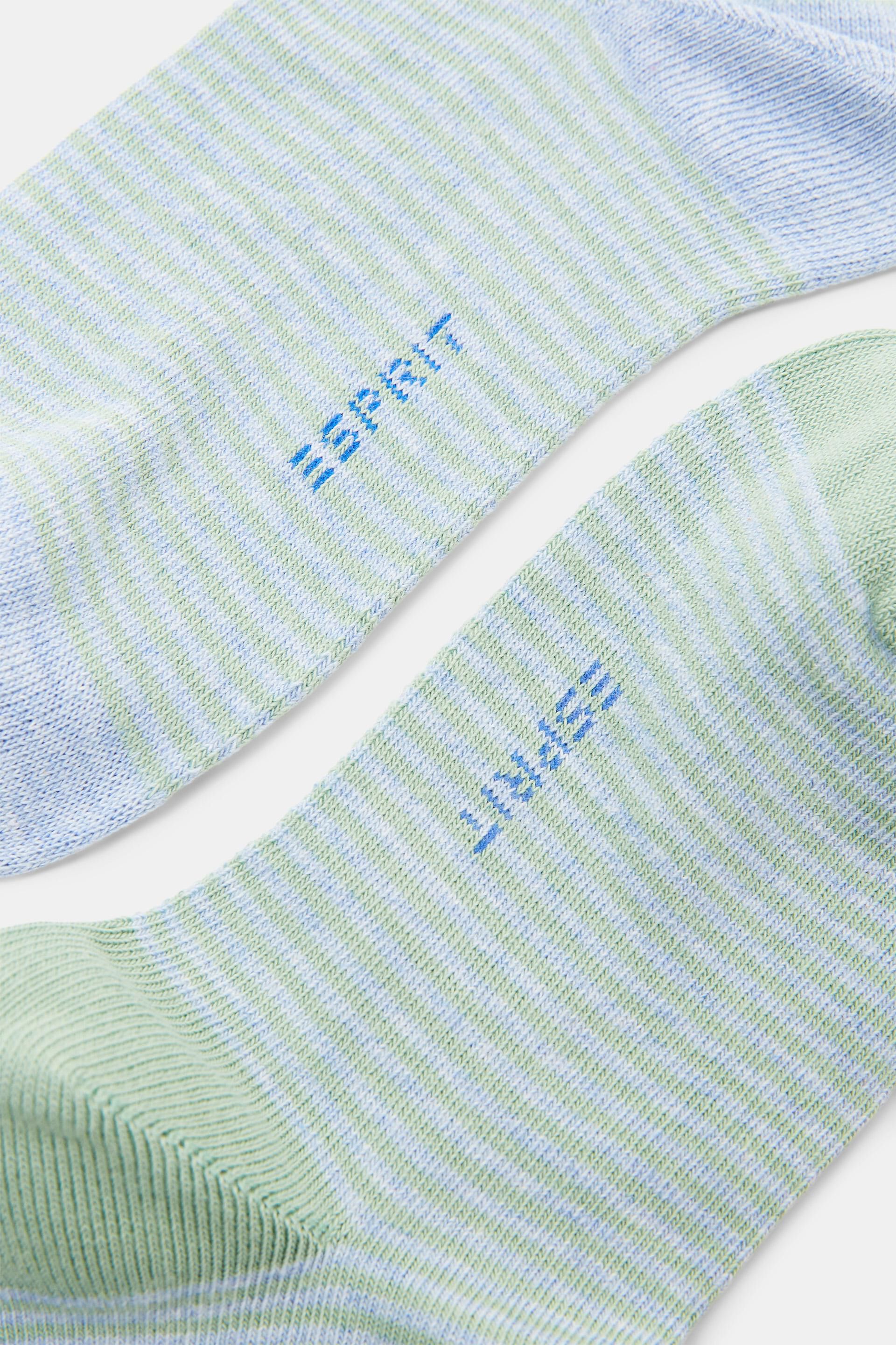 Chaussettes à rayures en lot de 2, en coton biologique