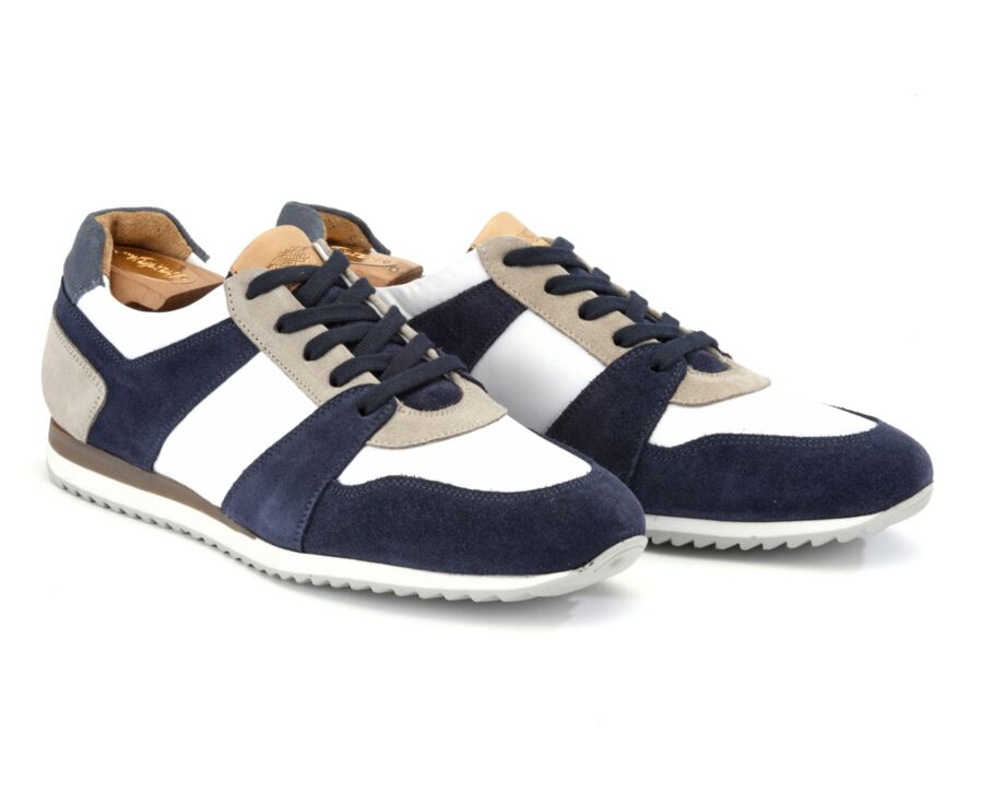 Sneakers homme Velours Bleu et Blanc - NALINGA
