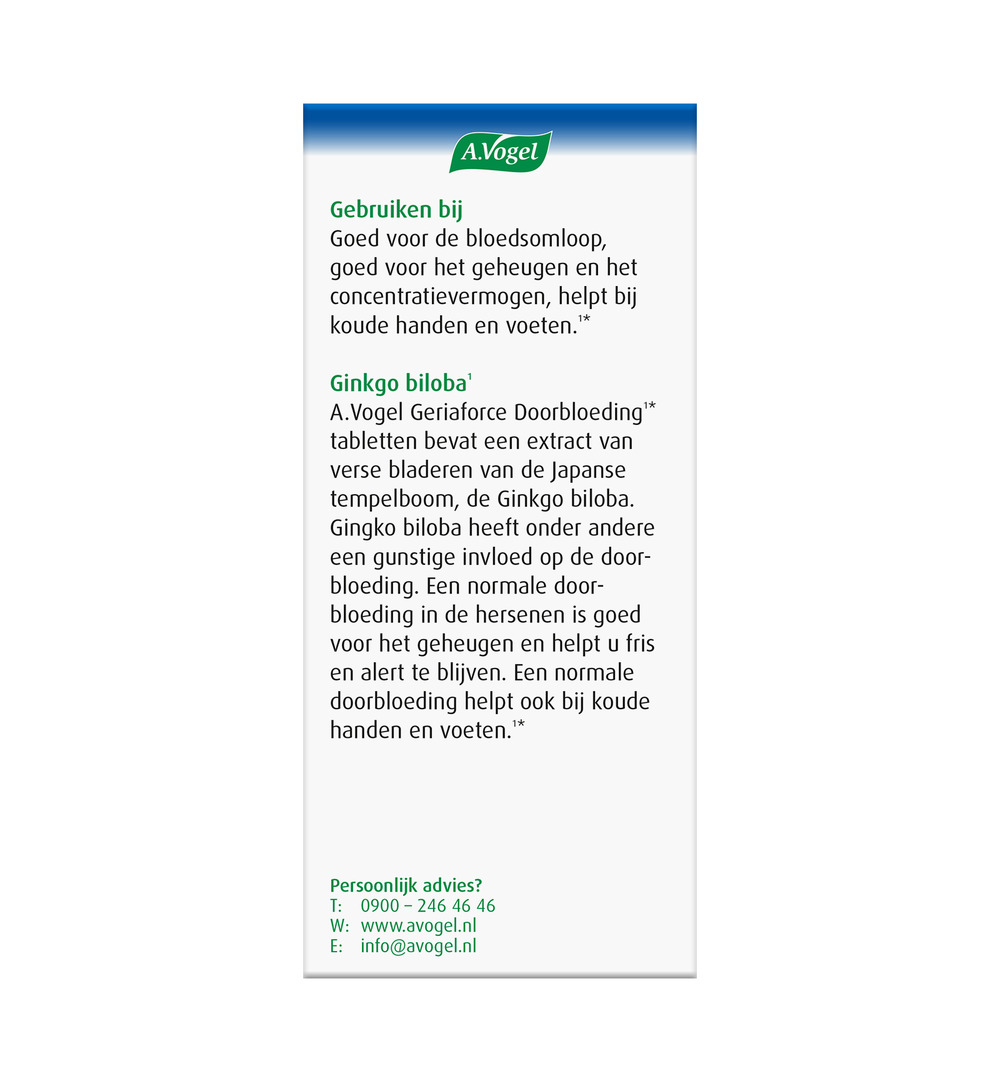 A.Vogel Geriaforce doorbloeding (200 tabletten)