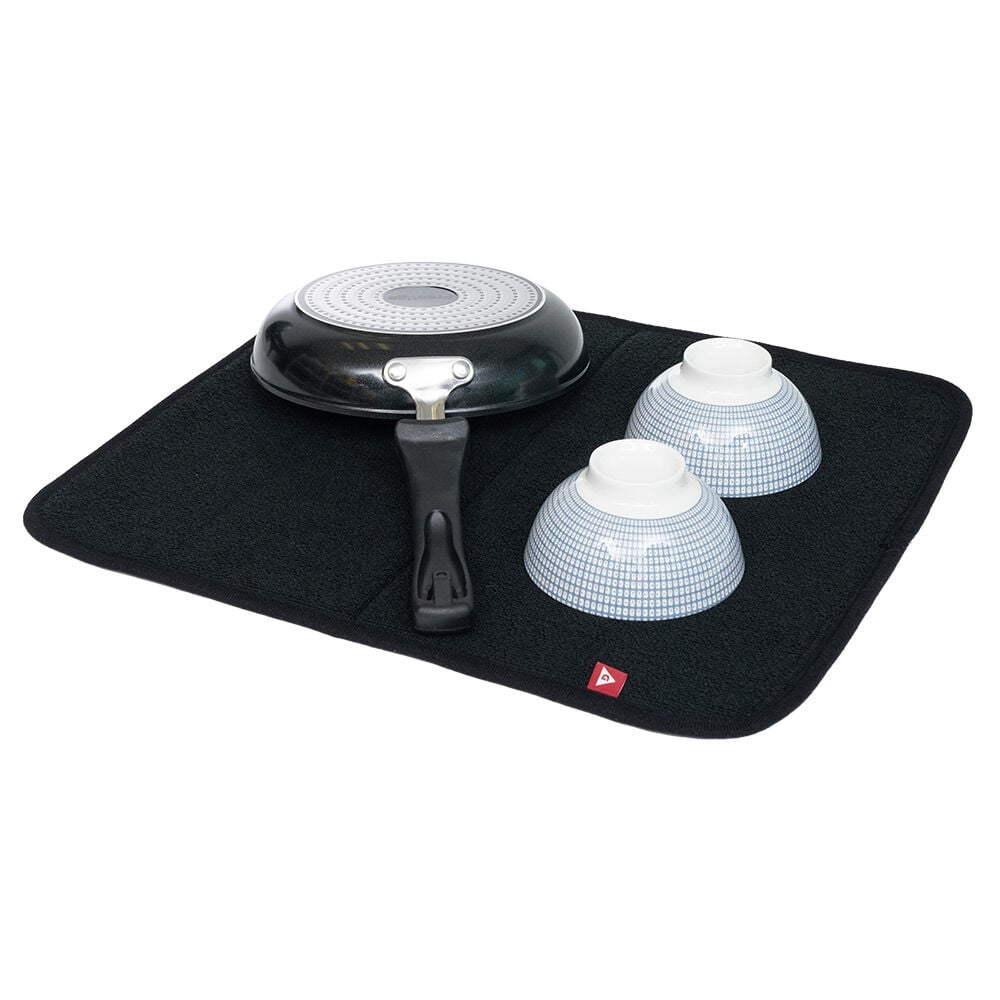 Tapis égouttoir noir pour évier 45x39cm