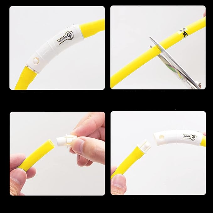(18-45cm) Hunde USB Leucht Halsband LED Beleuchtung mit 3 Leucht Modi - Orange