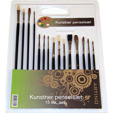 Penselsæt i blister - 15 stk.