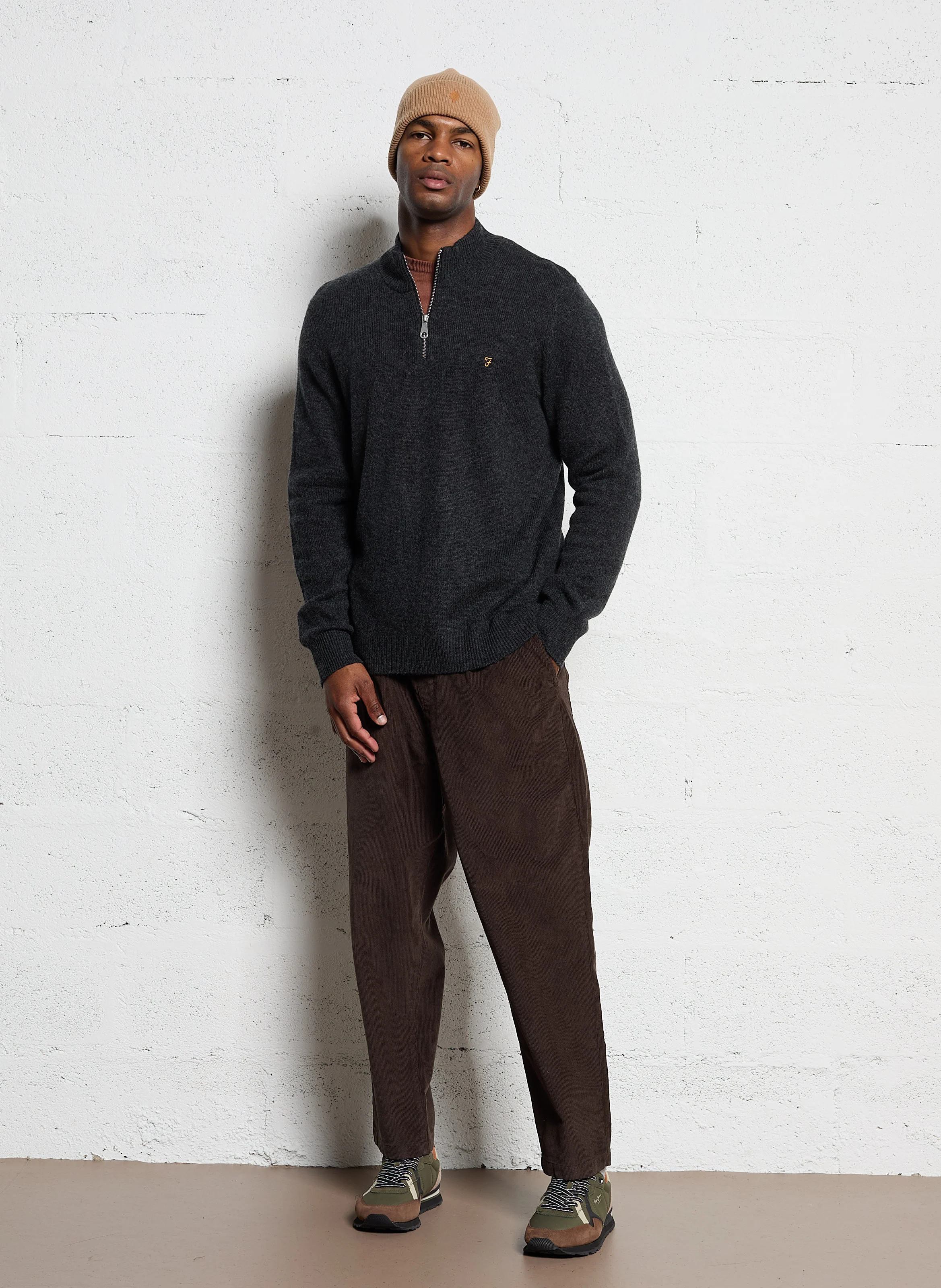 HAWTIN - Pantalon droit en coton | Marron