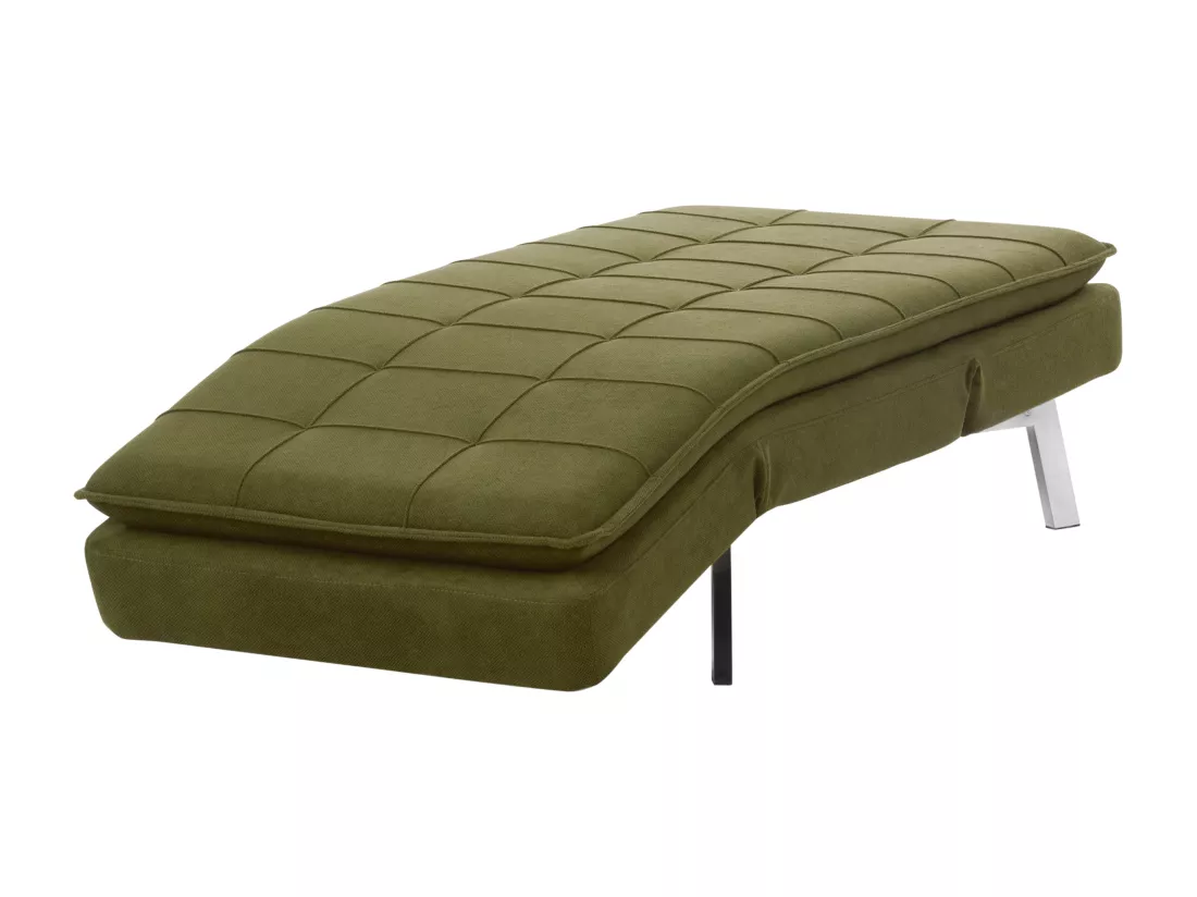 Chaise longue en tissu vert LOIRET