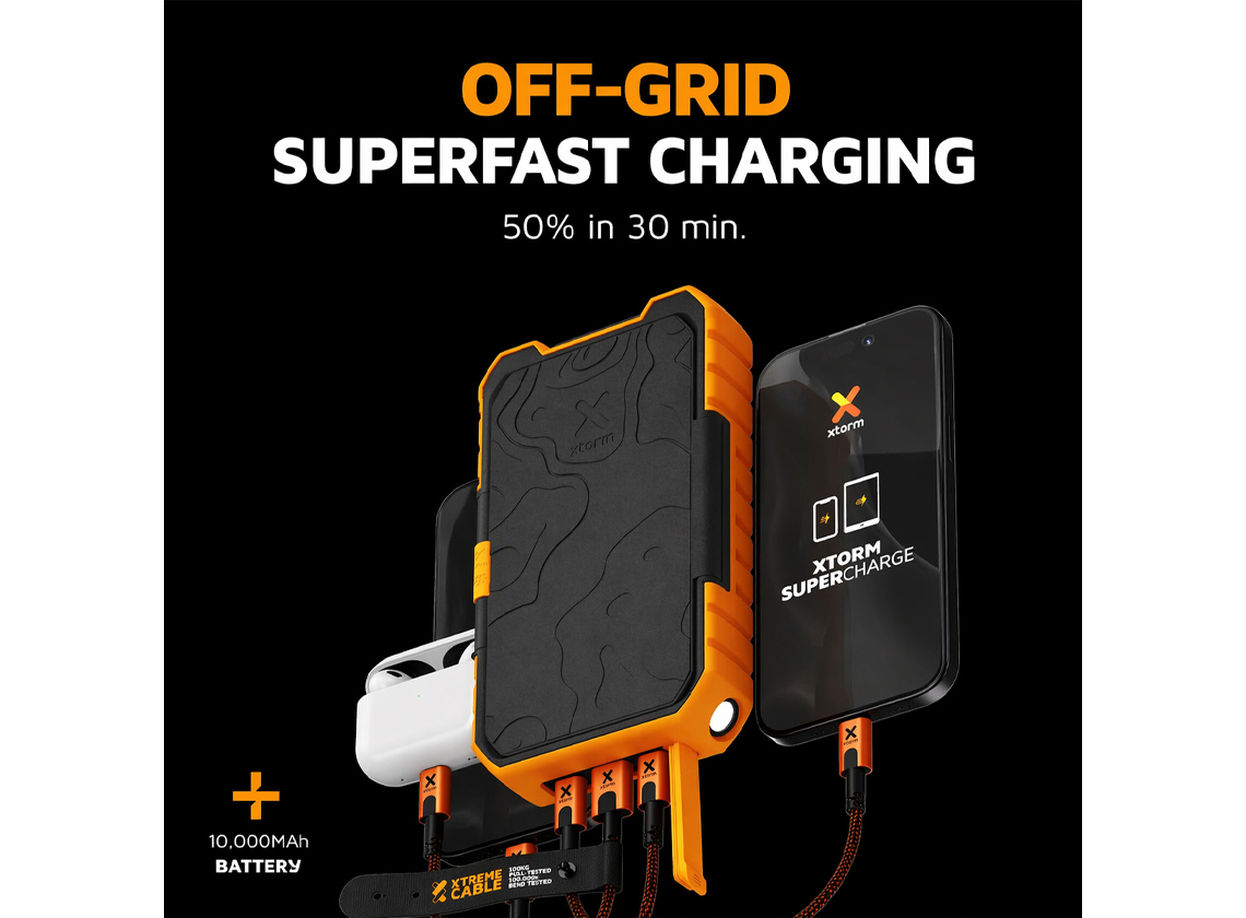 Xtorm Rugged 10.000 mAh powerbank op zonne-energie