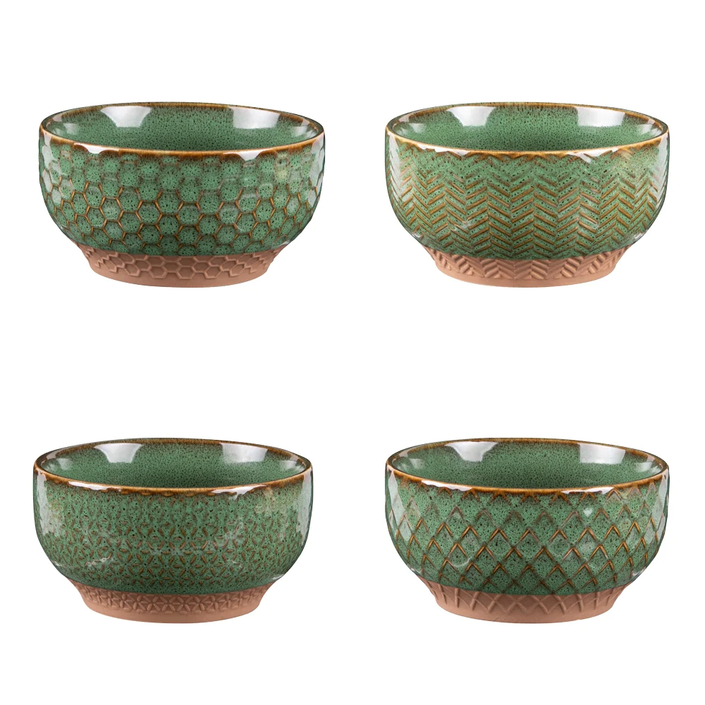 Coffret de 4 coupelles Jaspe 12 cm vert Table passion