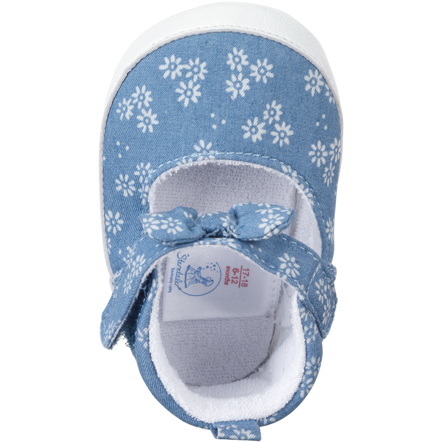 Sterntaler Babysandale Blumen mittelblau