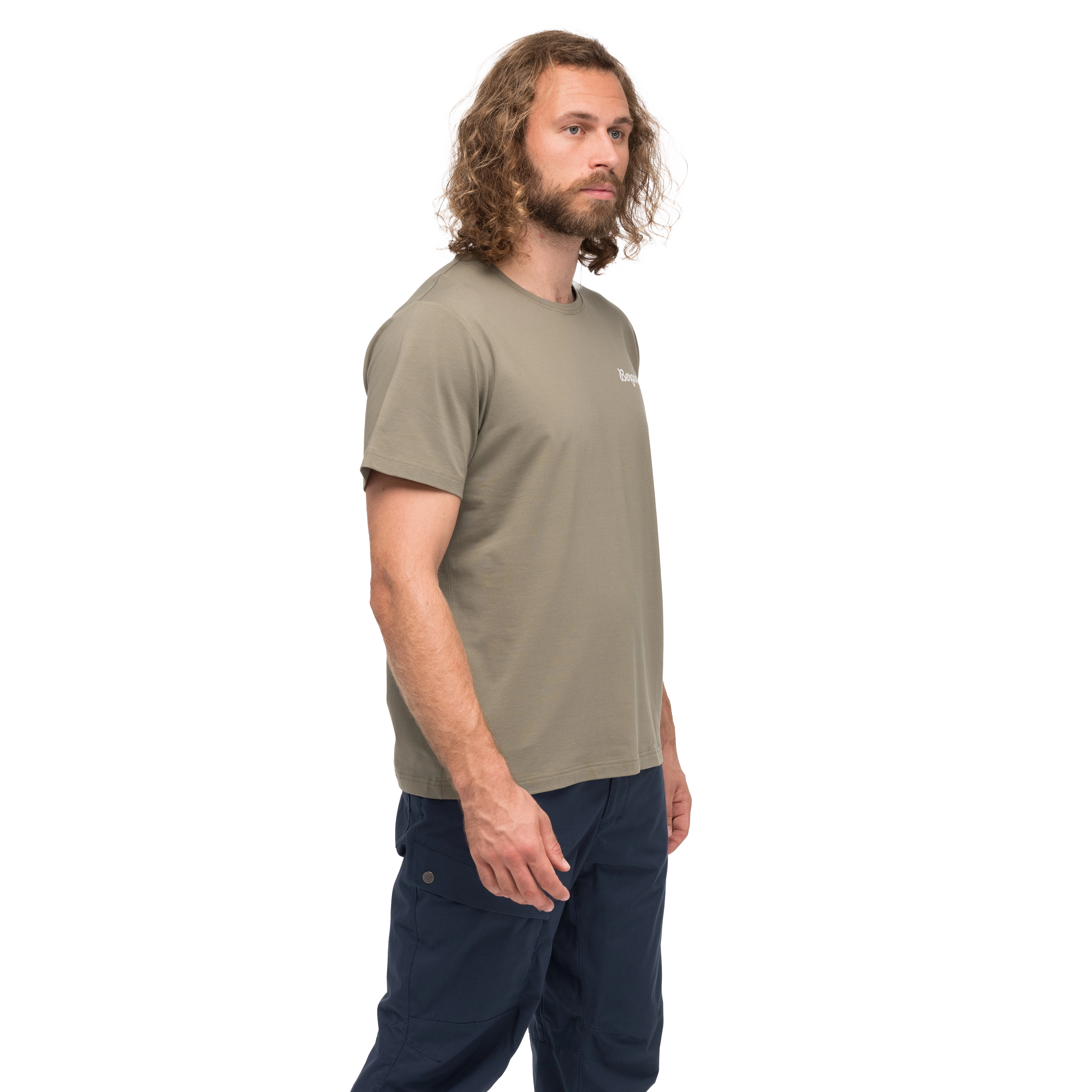 Nordmarka Organic Cotton Print Tee Men Green Mud