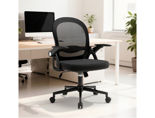 RATTANTREE - Chaise de bureau maille dossier moyen noire