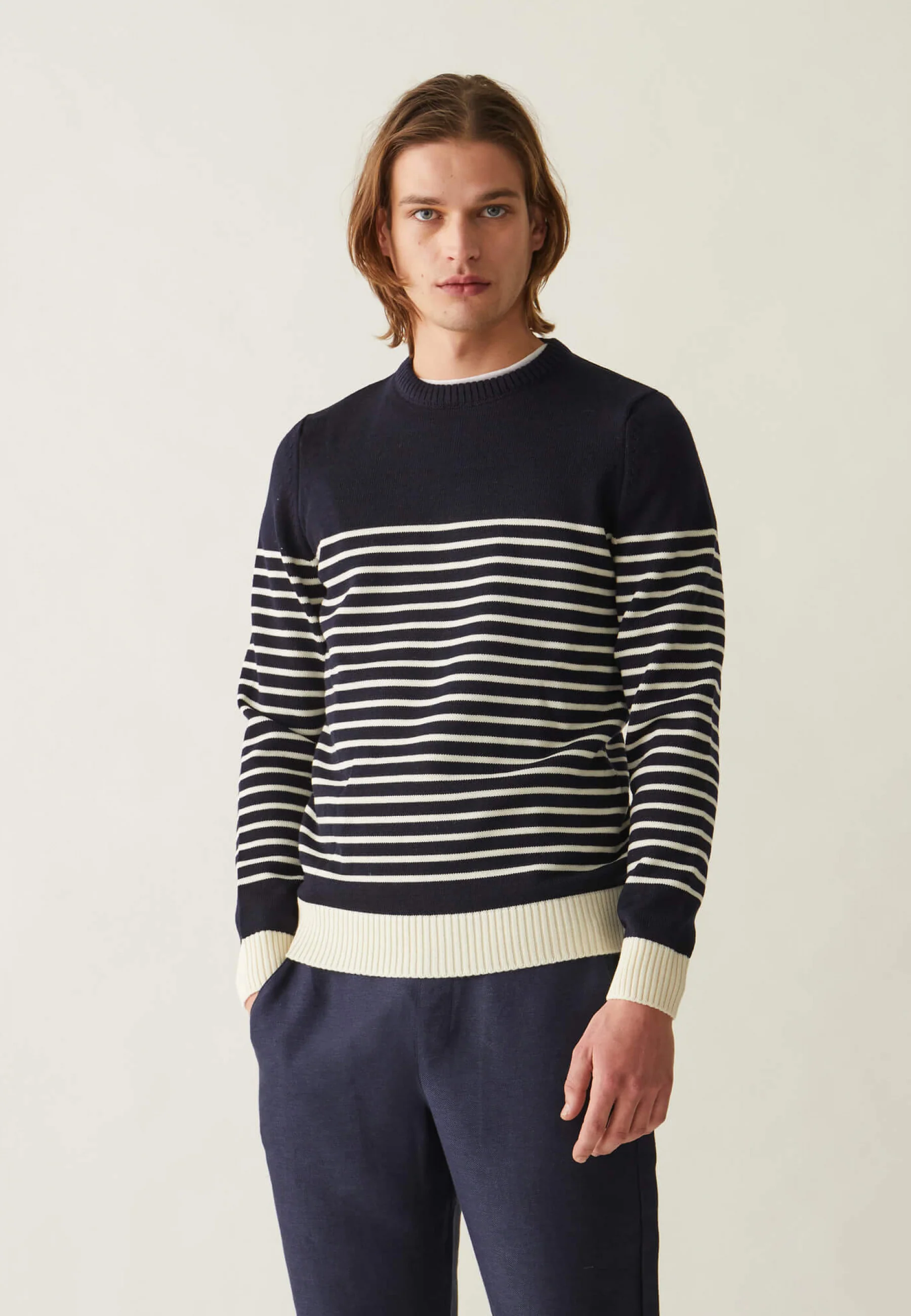 Pull en laine-Pull Marinière