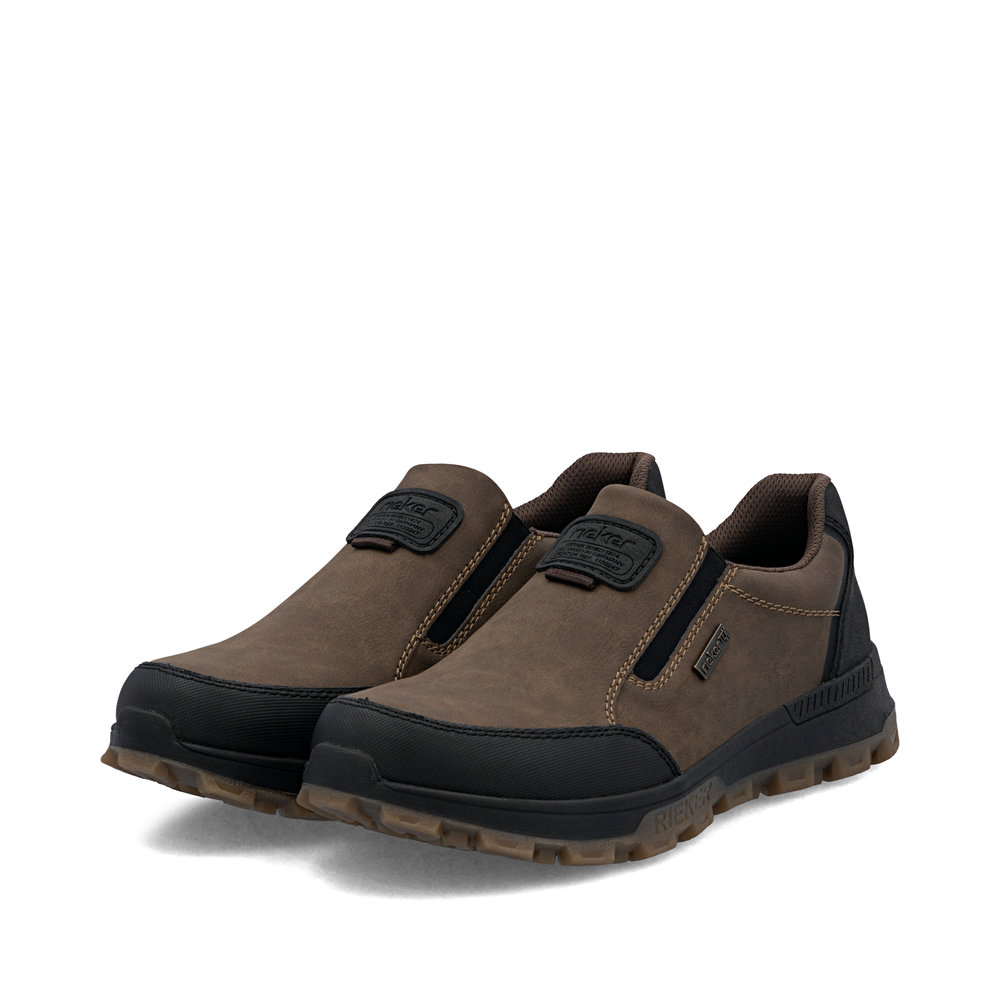 Rieker TEX Herren-Slipper Braun-Schwarz
