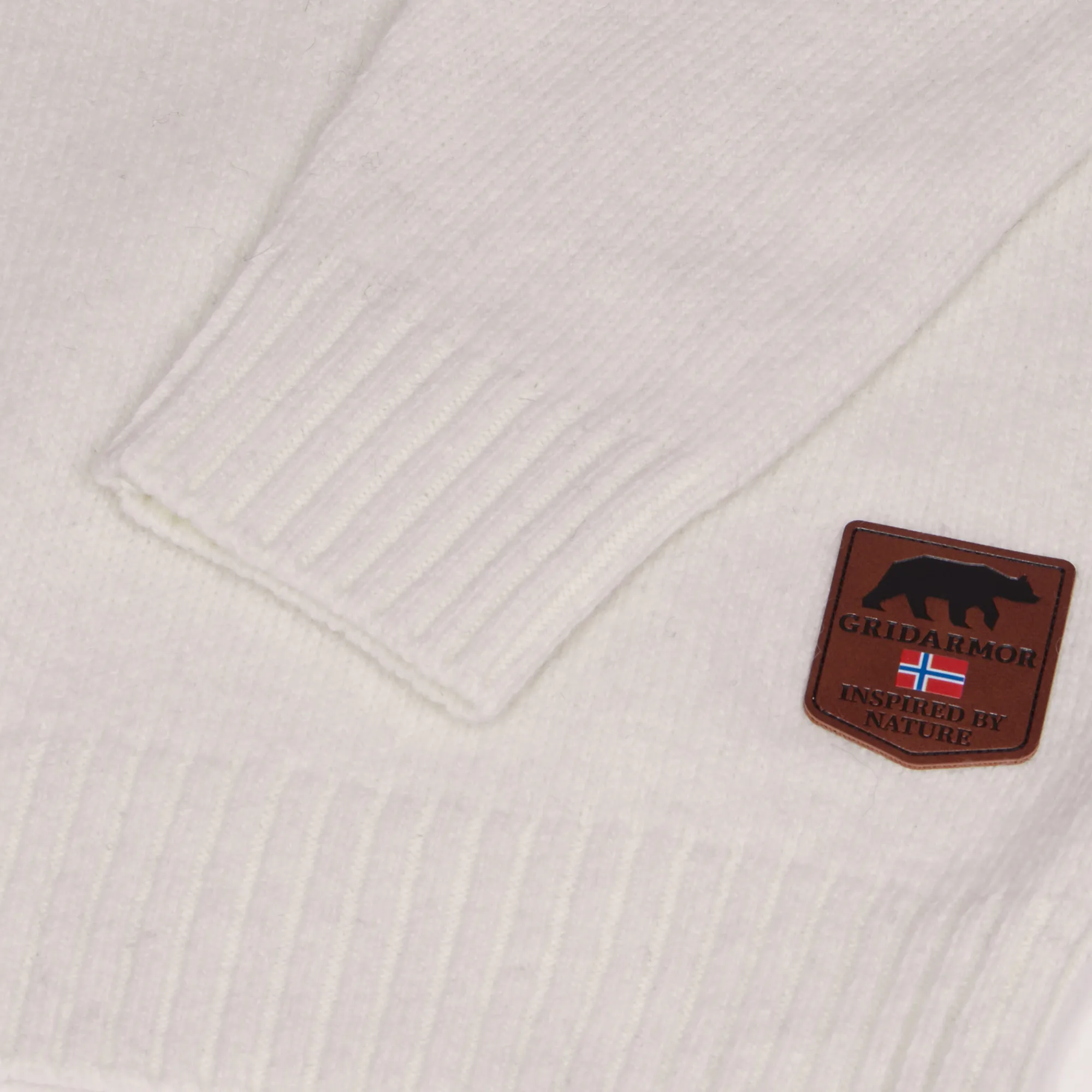 Gridarmor Women's Snøkrystall Half Zip Ullgenser White/Dark Navy