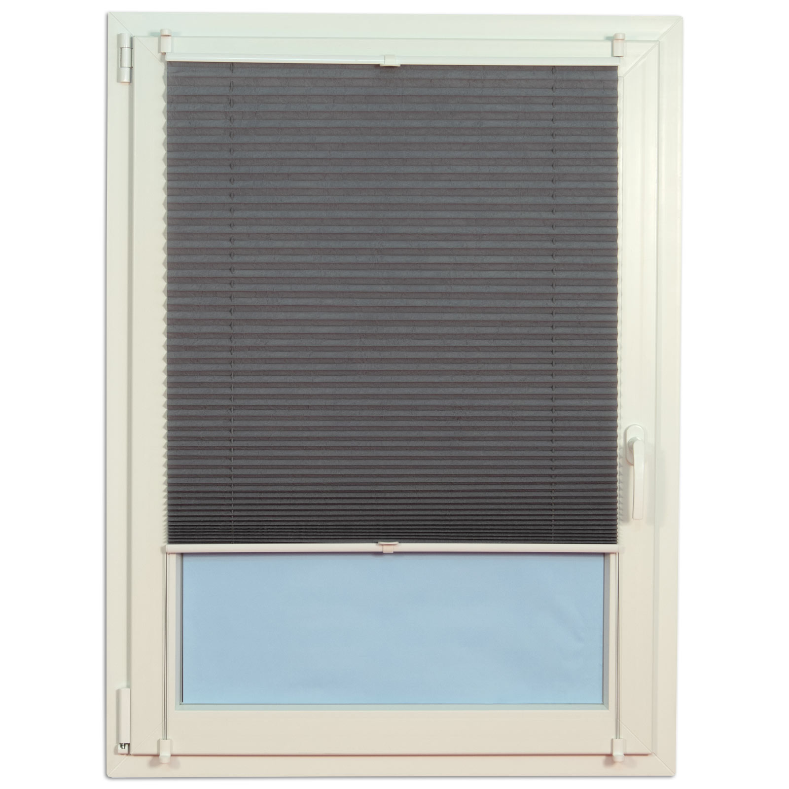 Plissee-Faltstore - grau - 90x220 cm