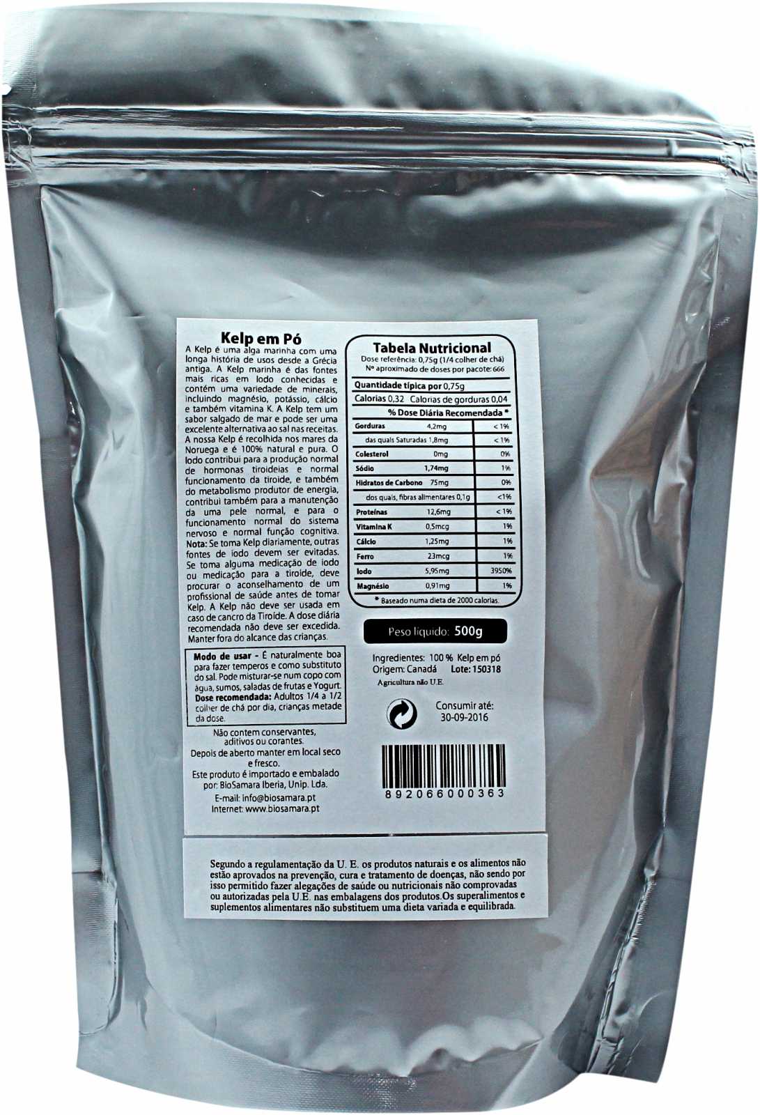 Pó de Algas em Flocos Biosamara 500g