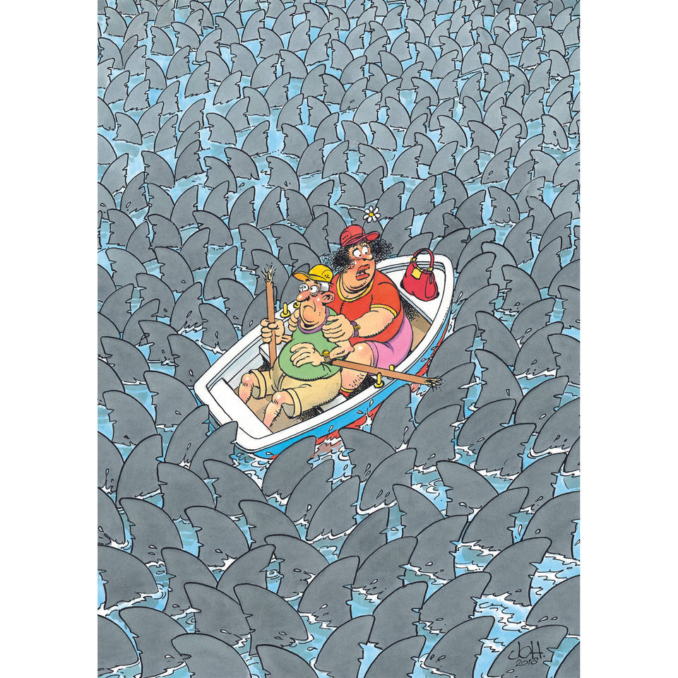 Jumbo Jan van Haasteren puzzel Expert 1: overal haaien - 500 stukjes